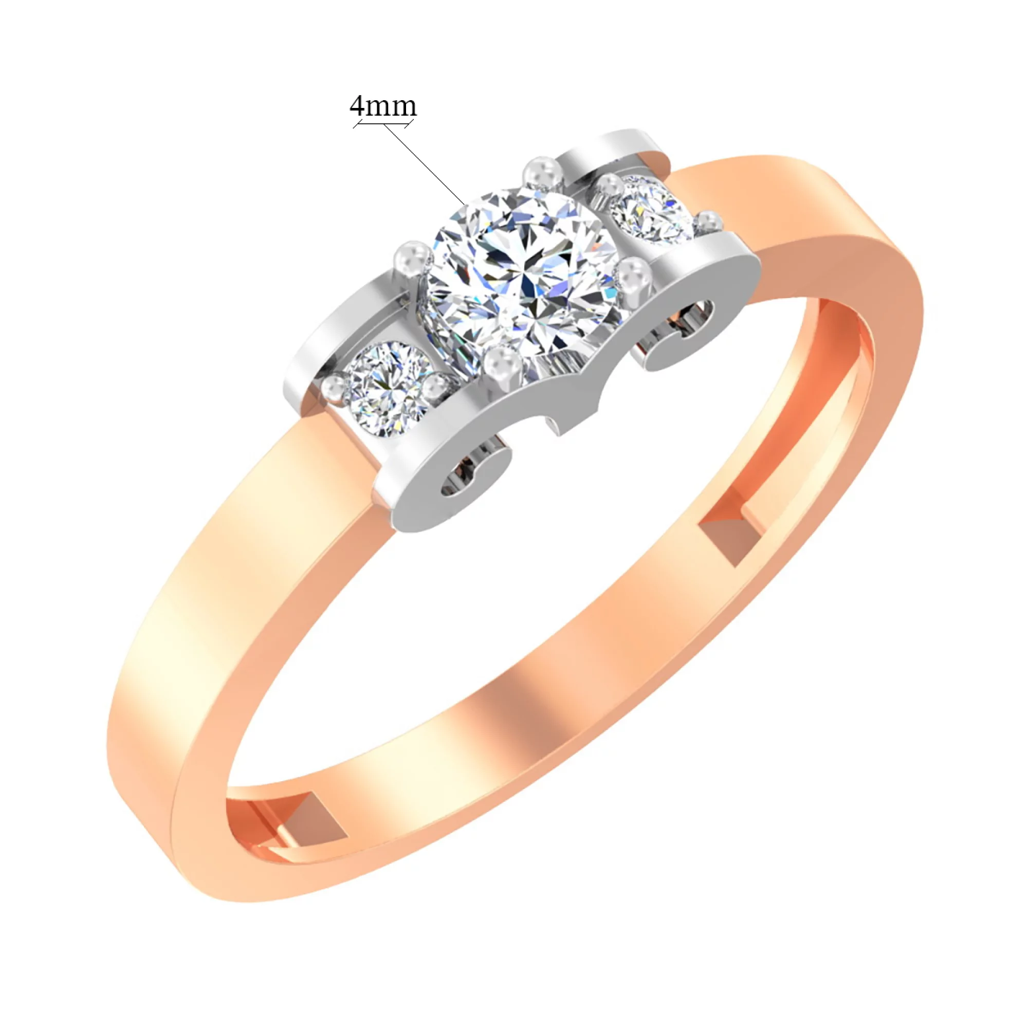Золотое кольцо с фианитом - 585598 – изображение 2