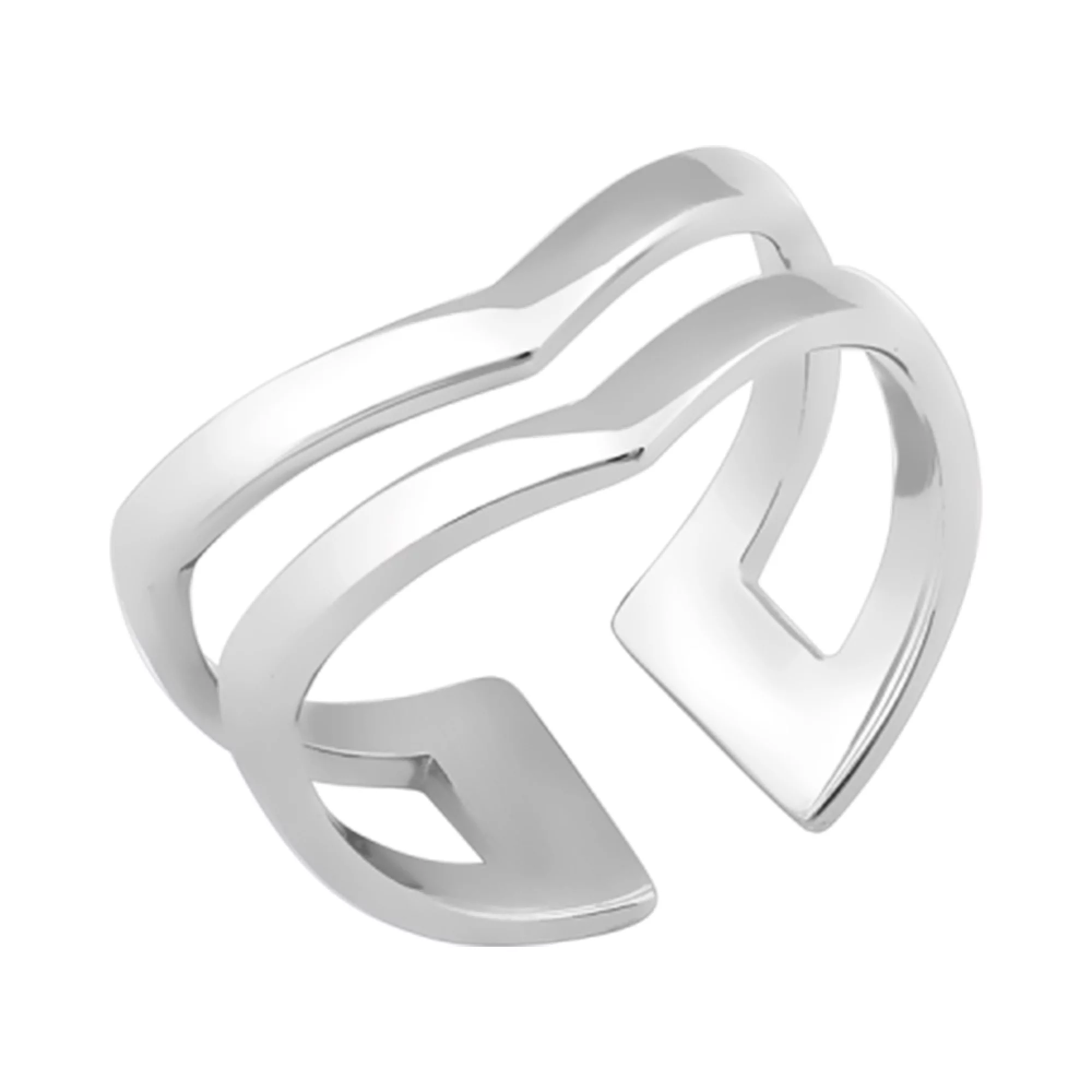 Кольцо серебряное двойное на фалангу - 1444315 – изображение 1