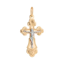 Хрестик у комбінованому золоті - 1777266