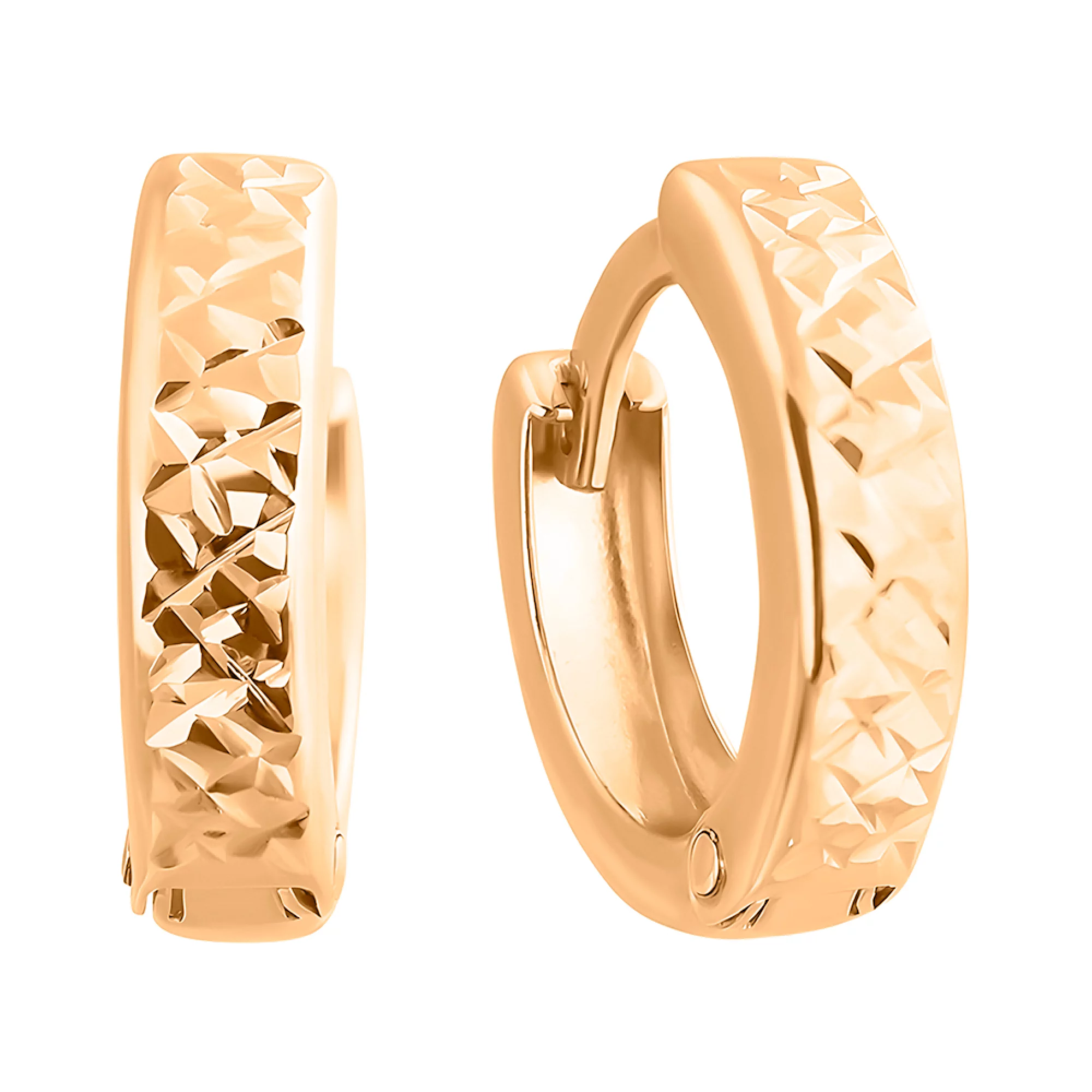 Золотые серьги-кольца - 407777 – изображение 1