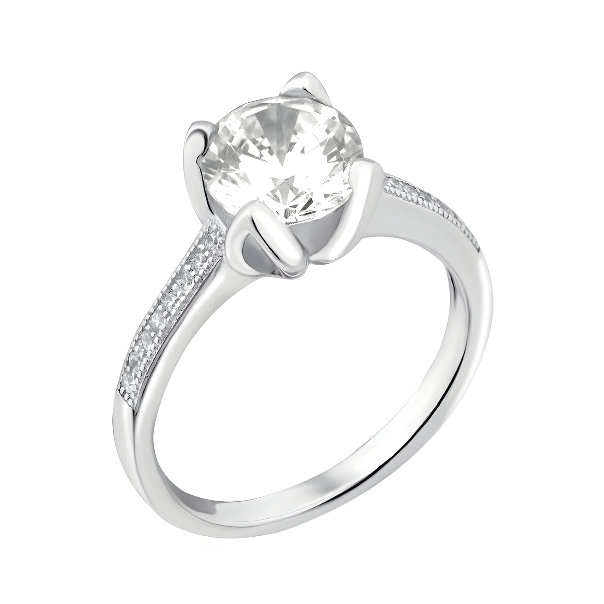 Серебряное кольцо с фианитами - 1514647 - 1