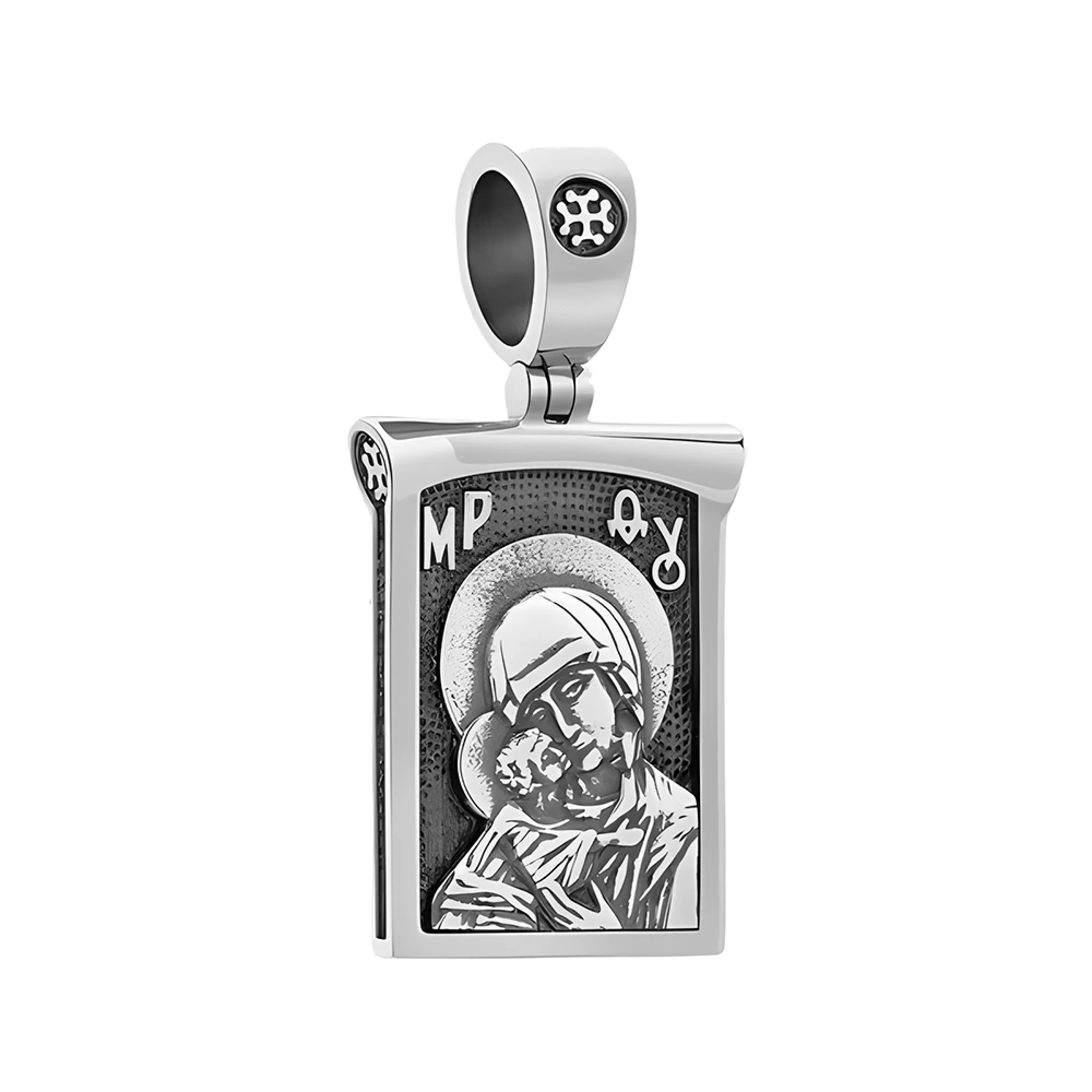 Серебряная ладанка Богородица "Владимирская" - 451318 – изображение 1