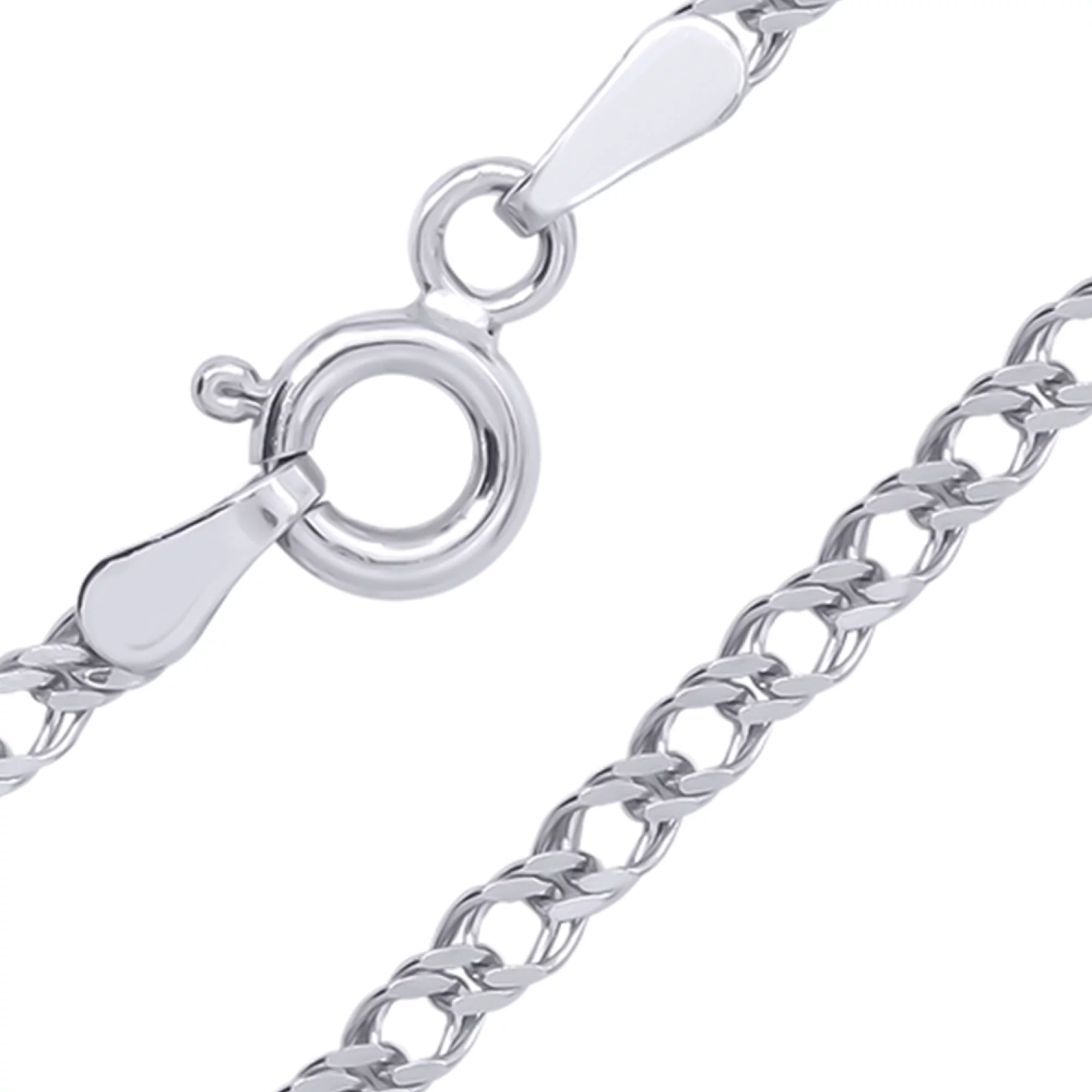 Срібний ланцюг з плетінням Рембо - 686803 – зображення 1