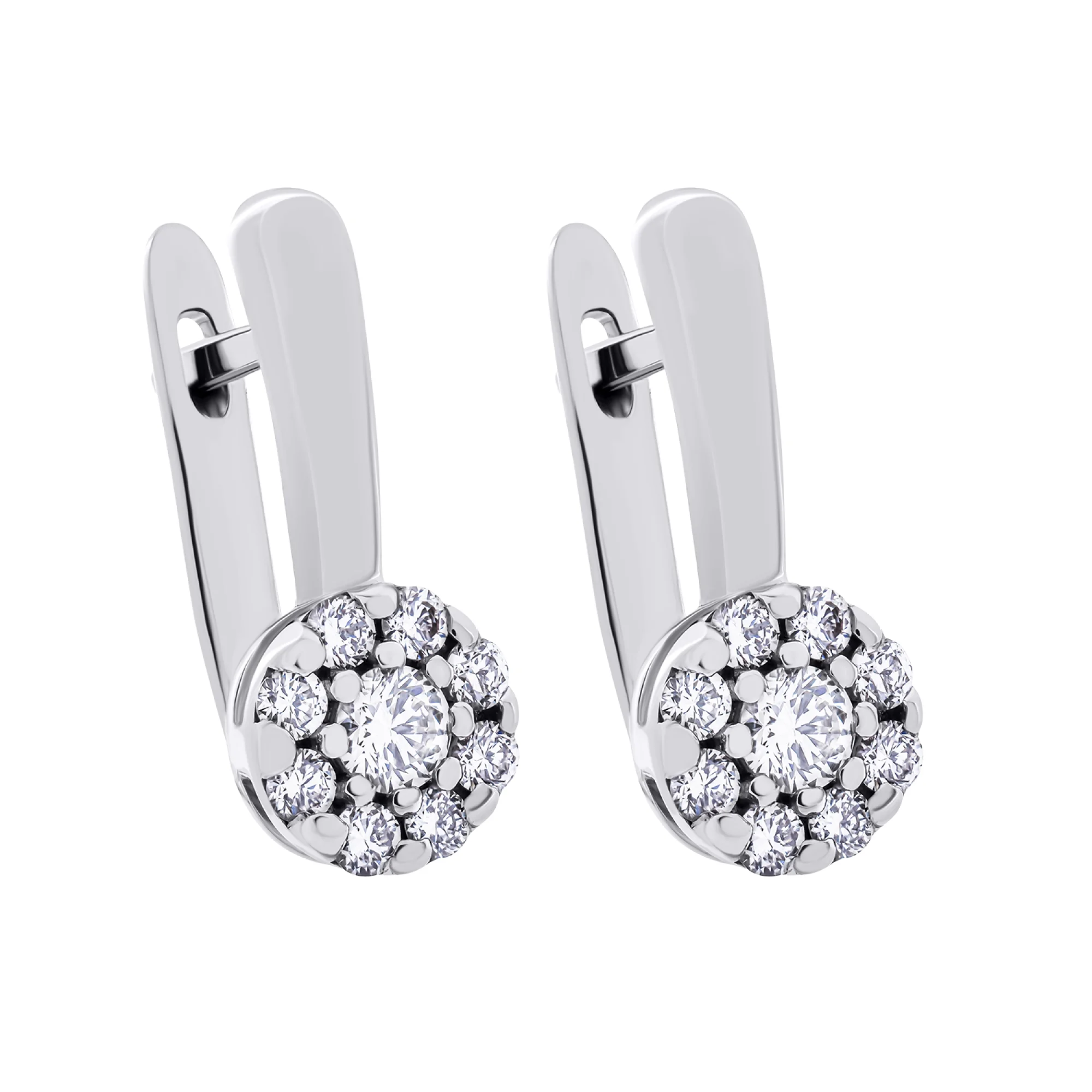Серьги из белого золота с бриллиантами - 411315 - 1
