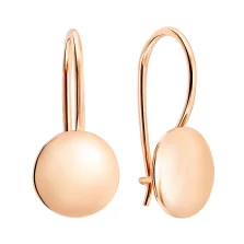 Сережки-петлі з червоного золота "Монета" - 967858