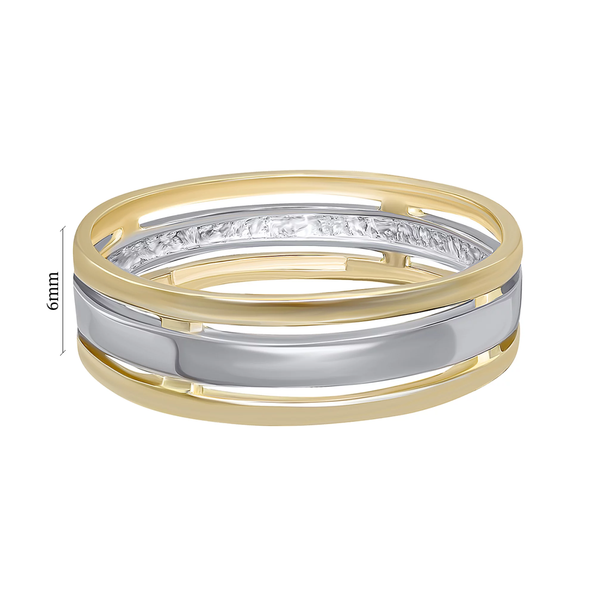 Обручальное кольцо из комбинированного золота модель-американка - 494721 – изображение 3