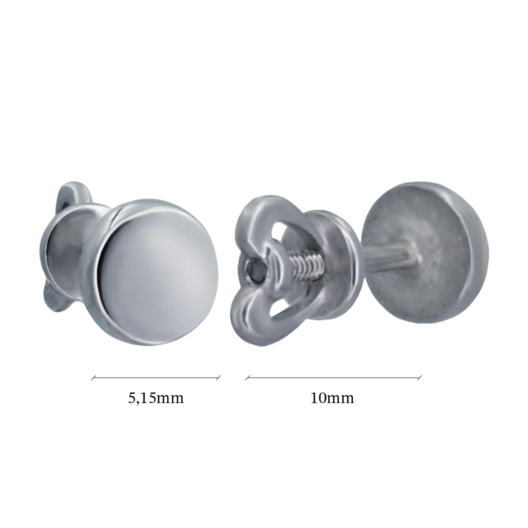 Сережки-гвоздики срібні "Монетки" - 907524 – зображення 3