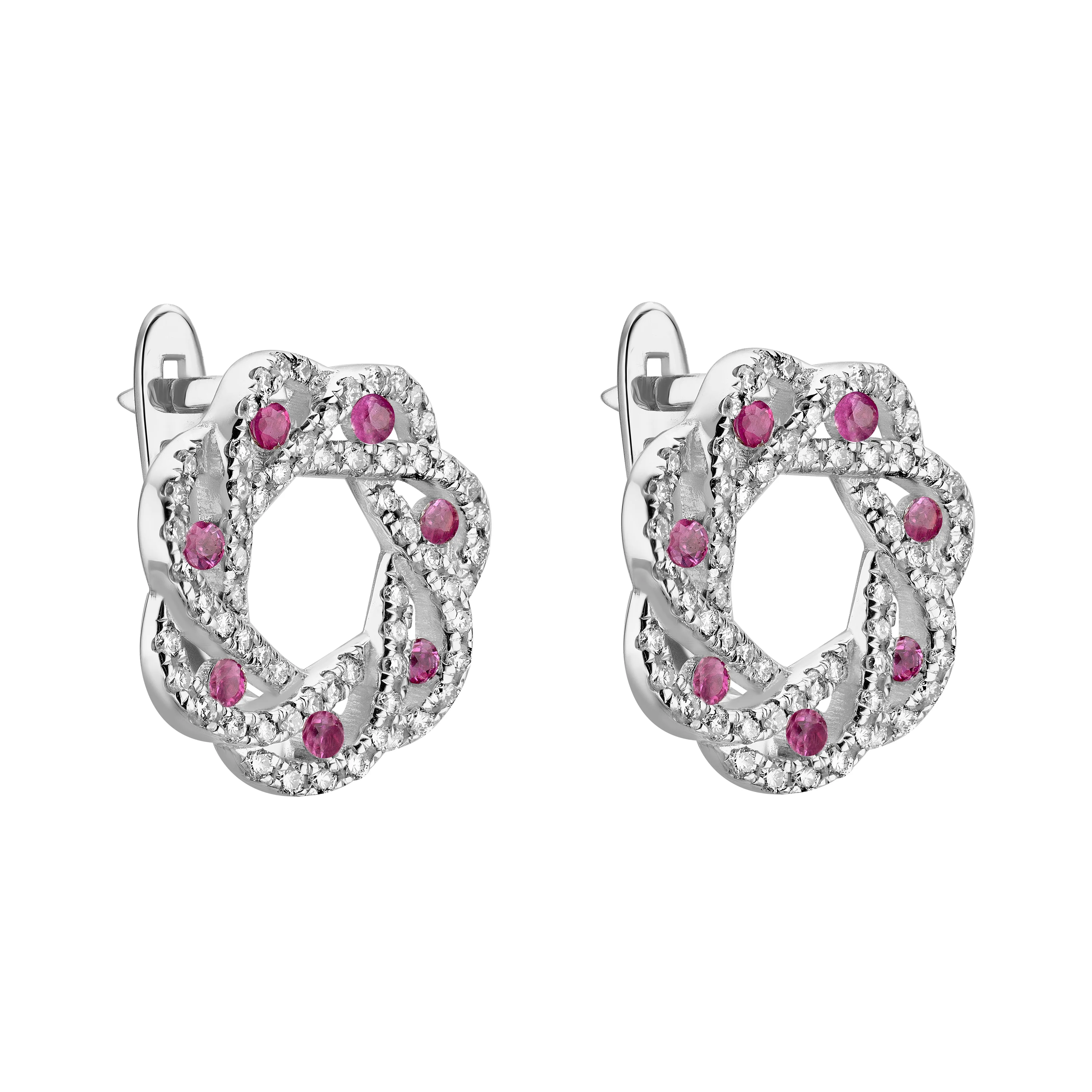 Серьги 585 пробы с рубином