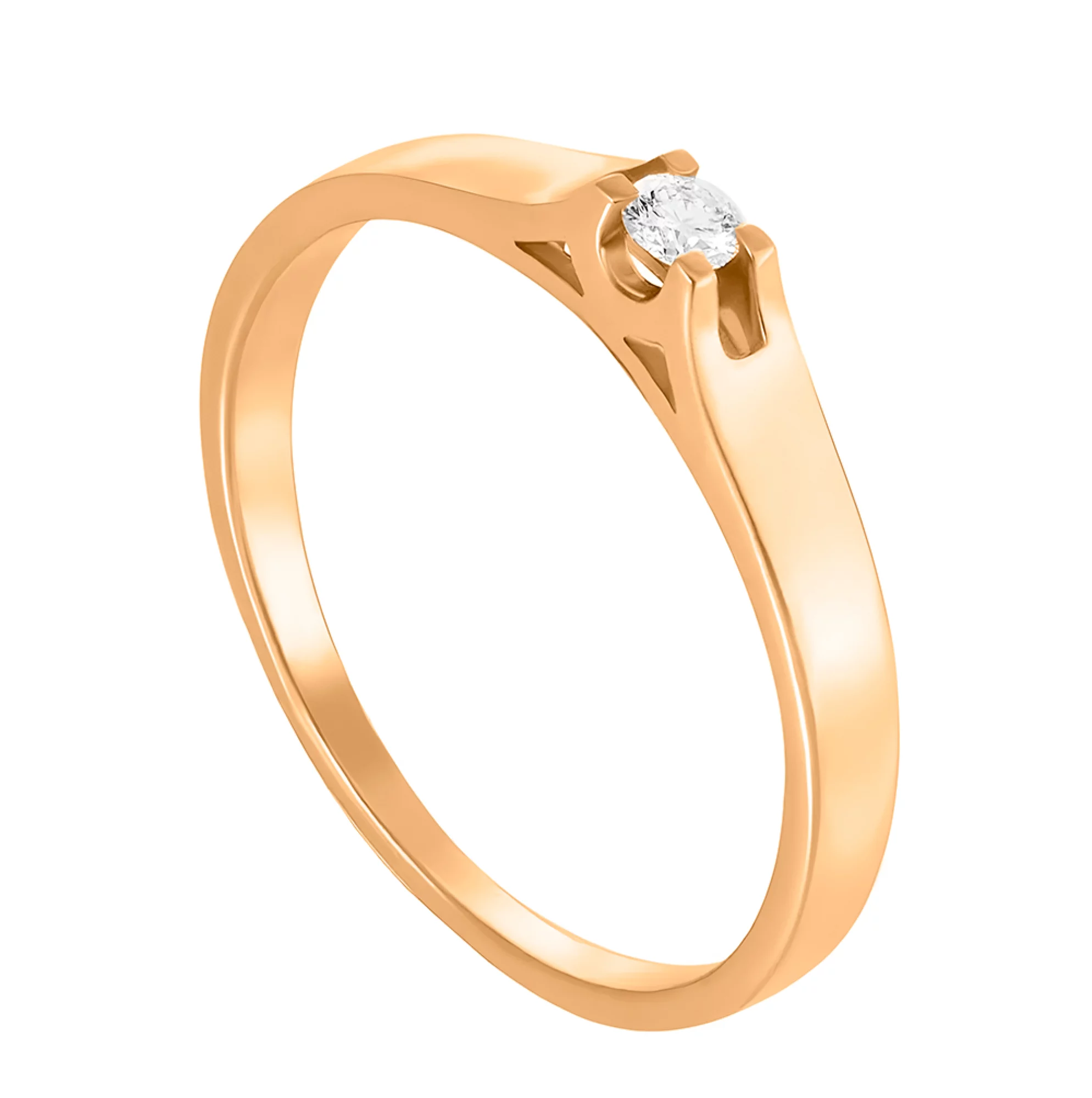 Золотое кольцо с бриллиантом - 474410 – изображение 1