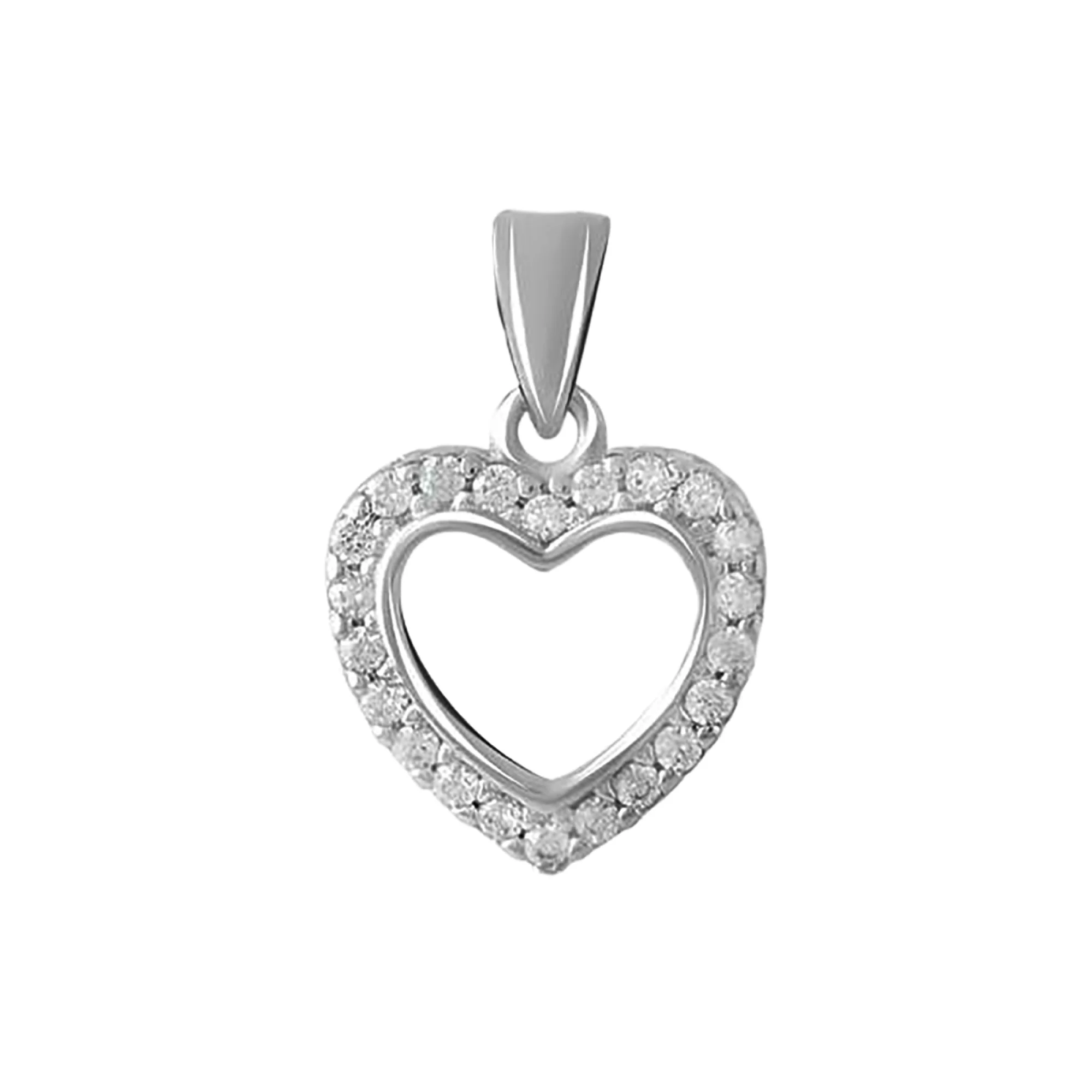 Подвес "Сердце" из серебра с фианитами - 965917 - 1
