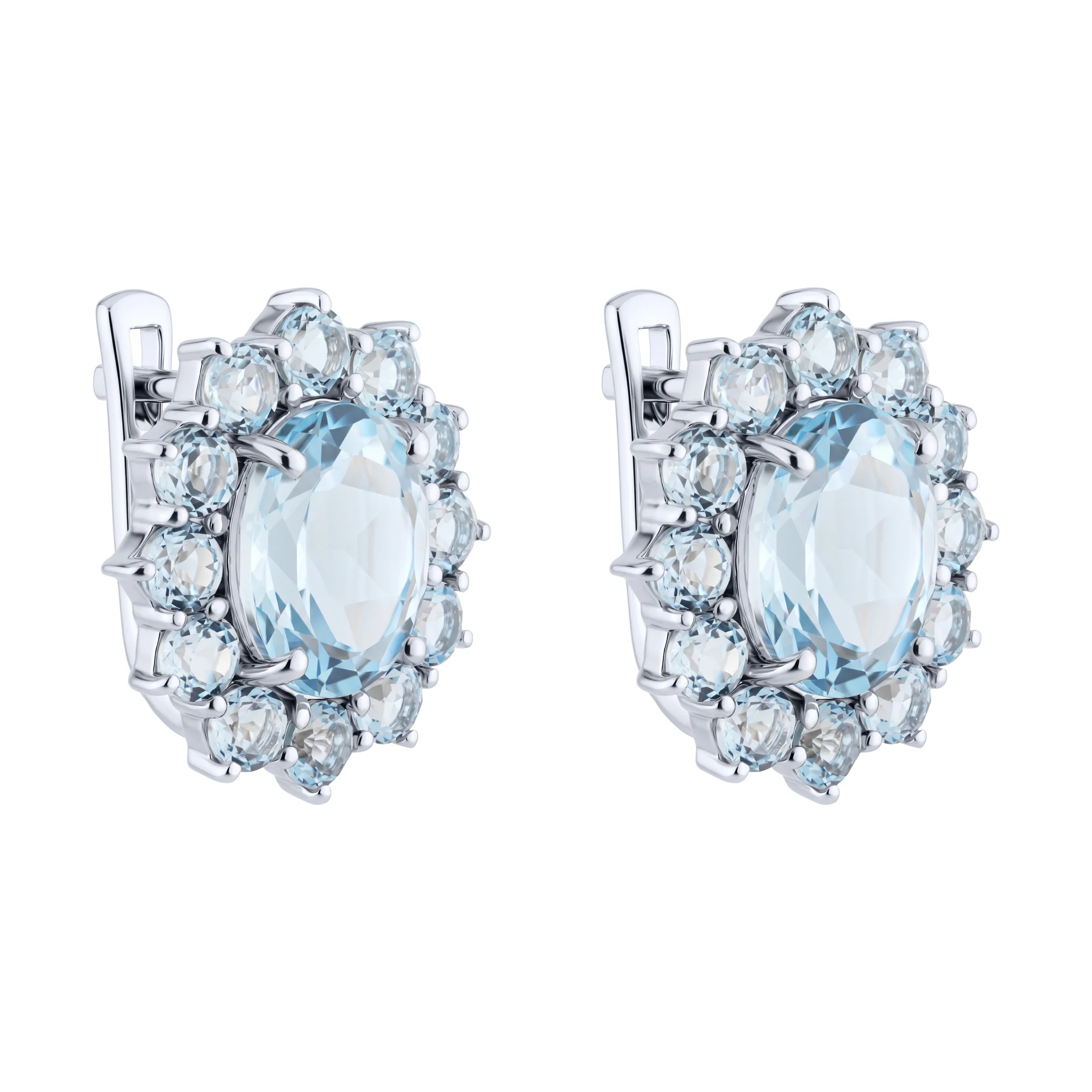 Серебряные серьги с топазом - 2272000 - 1