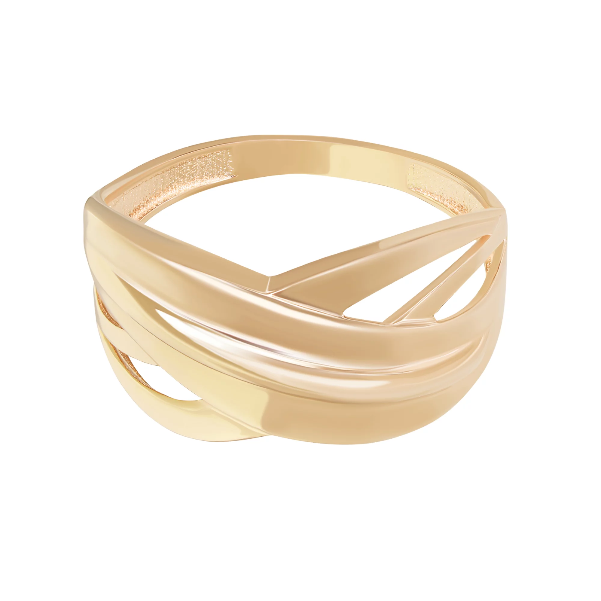 Широкое кольцо из красного золота "Плетение" - 1530965 – изображение 2