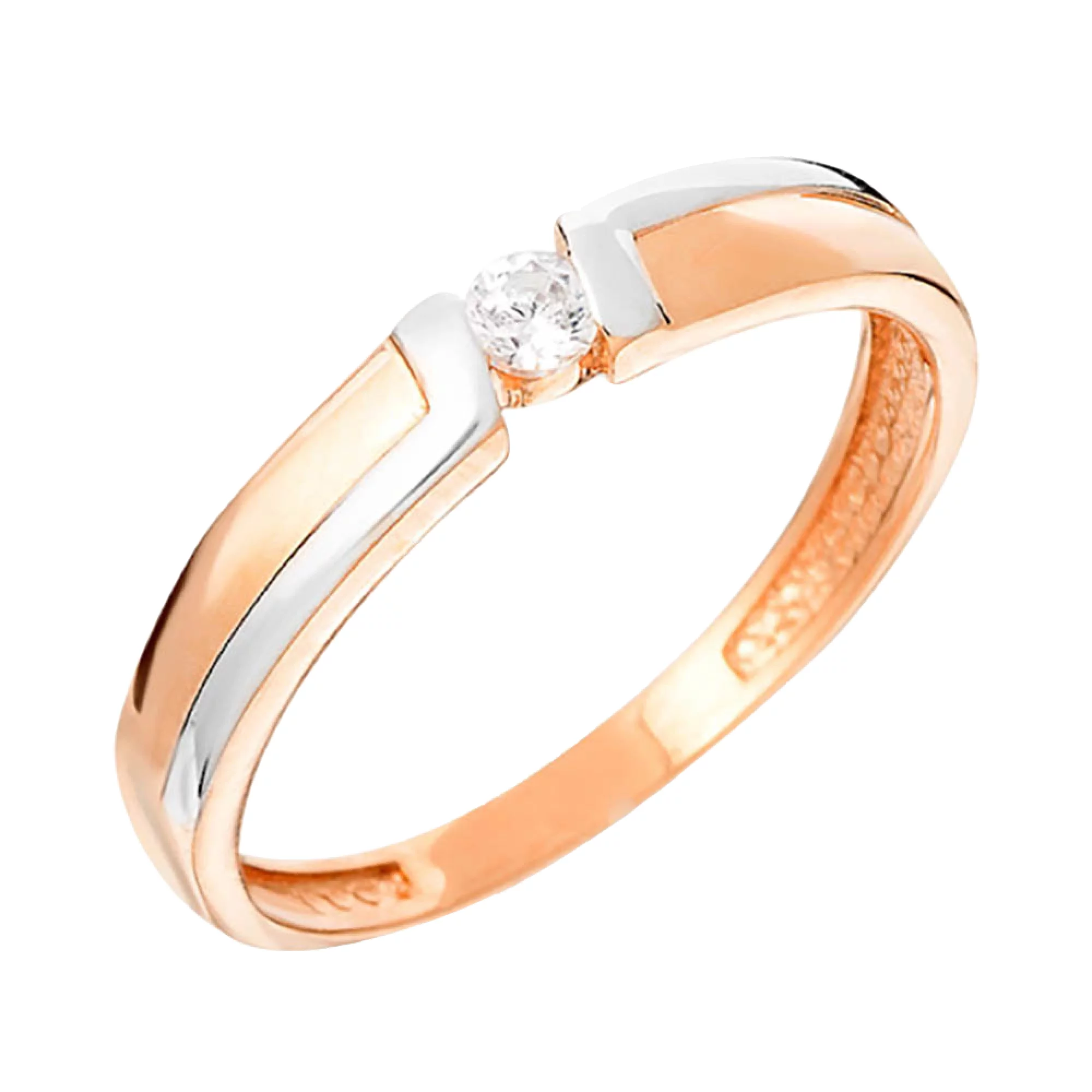 Золотое кольцо с цирконием - 569512 – изображение 1