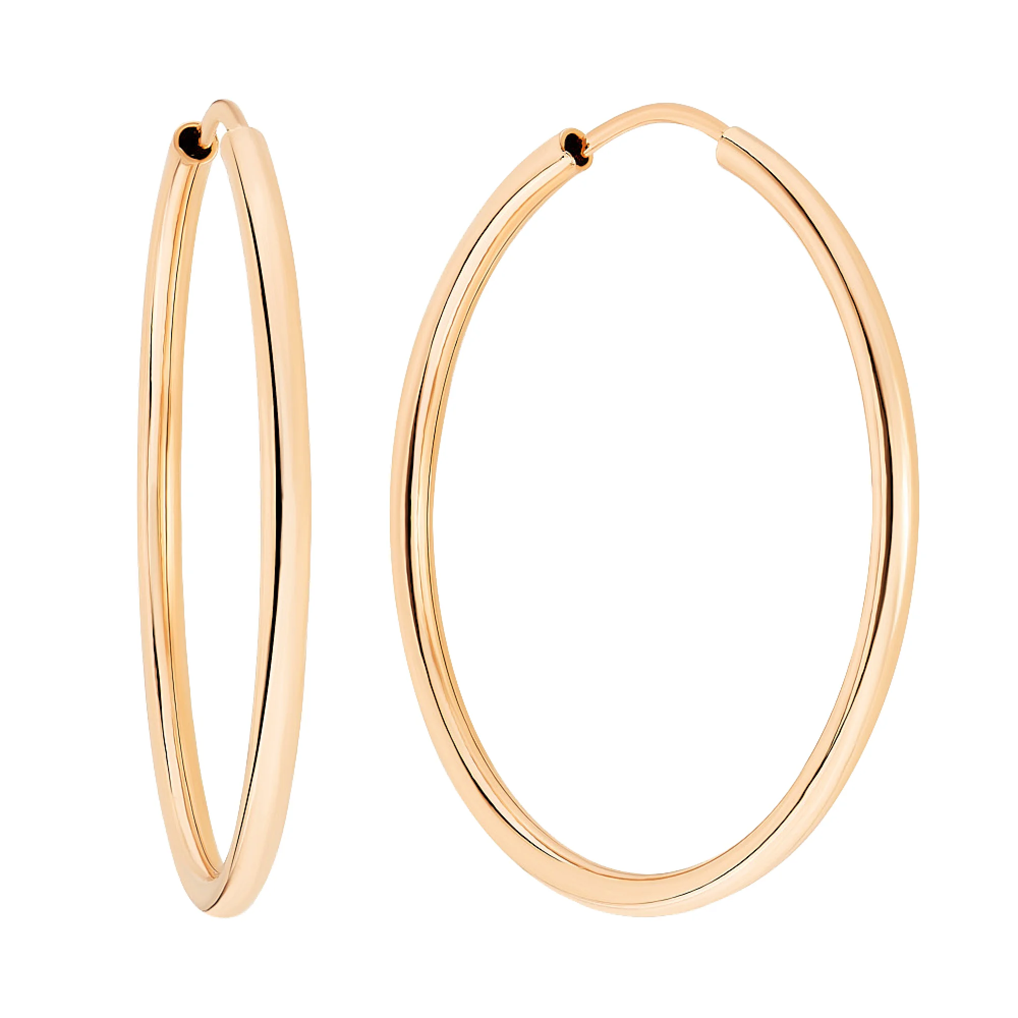 Сережки-кольца из красного золота - 948705 - 1