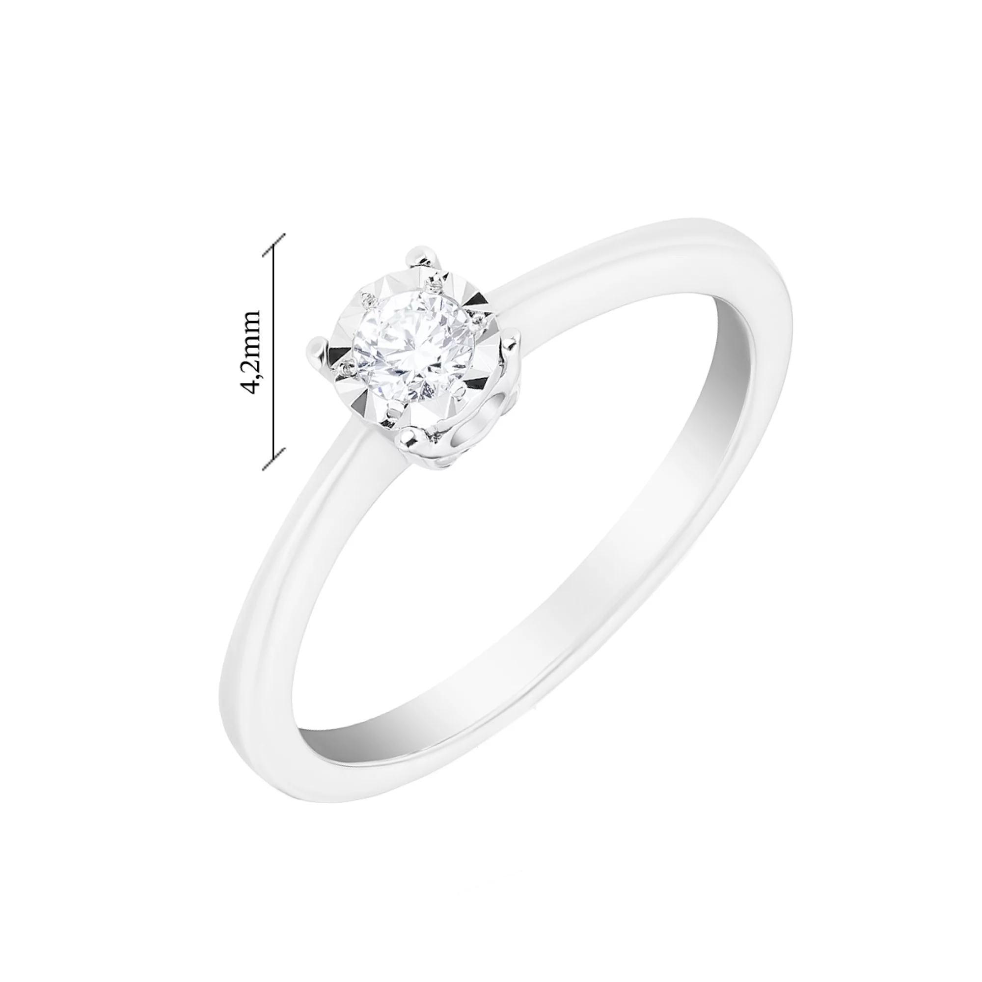 Кольцо для помолвки золотое с бриллиантом - 1669249 – изображение 5
