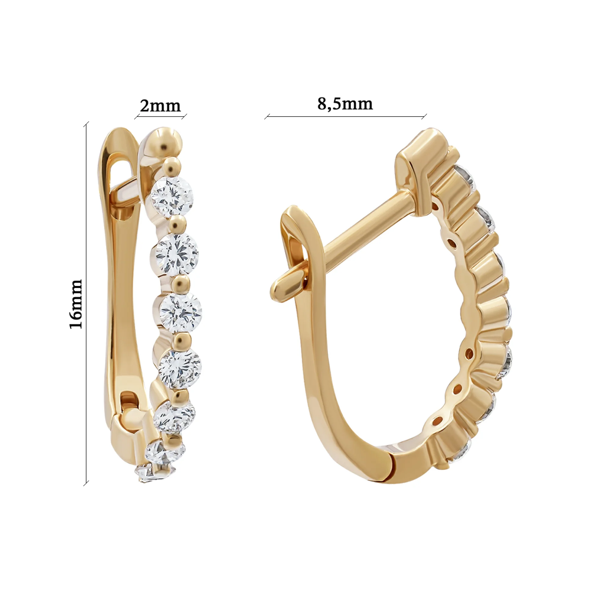 Сережки из красного золота с бриллиантами - 1266230 - 3