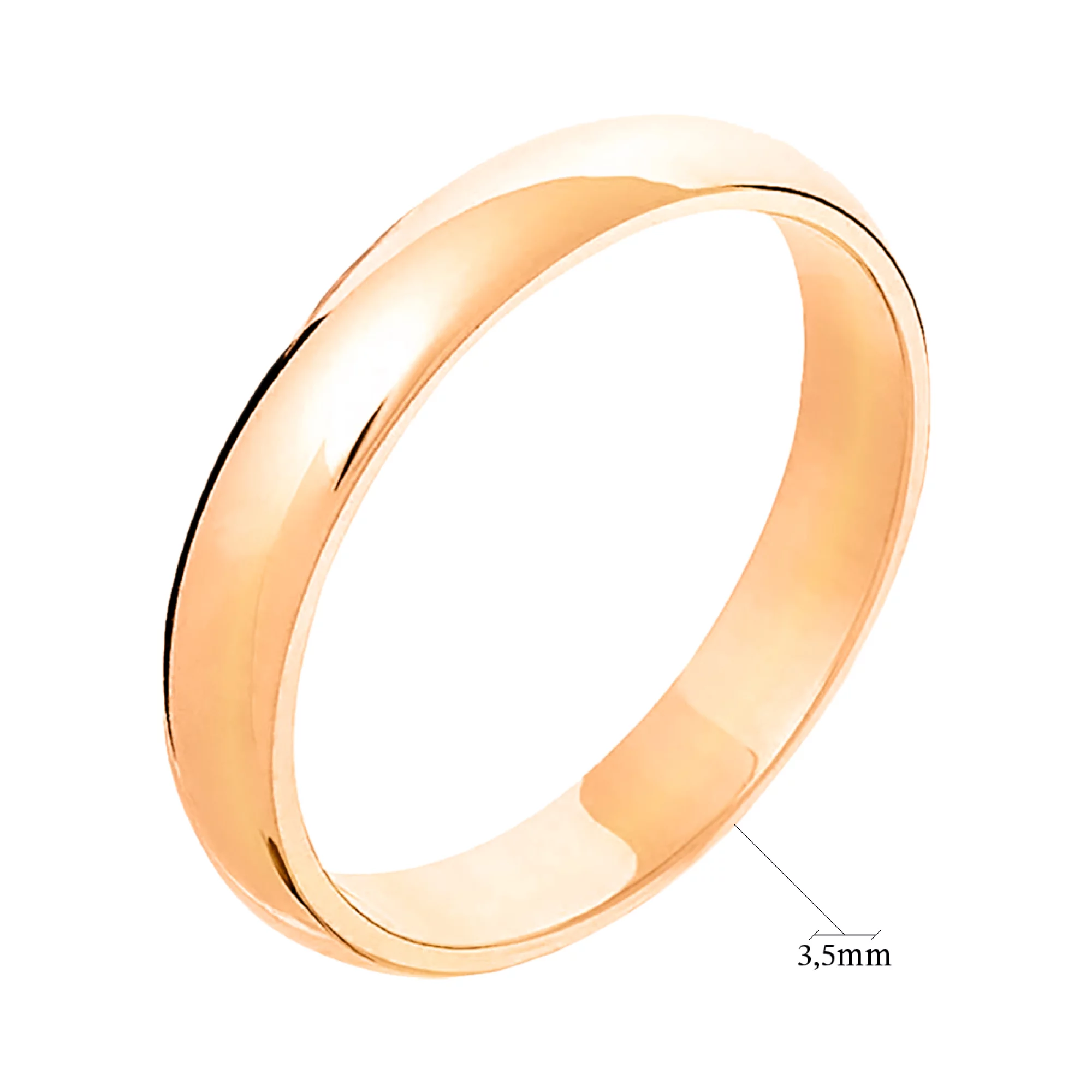 Обручальное кольцо из красного золота классическое - 569909 – изображение 2