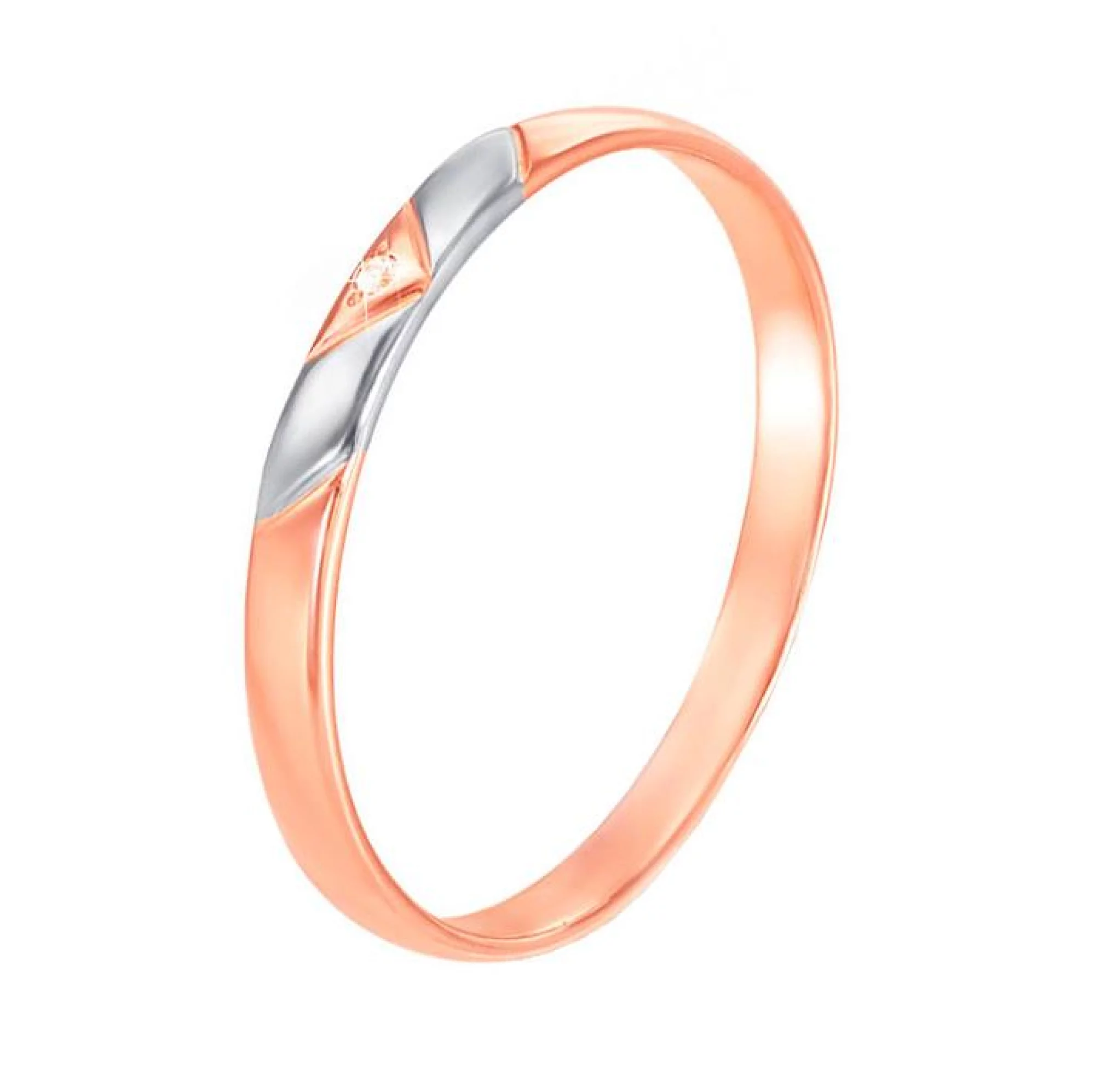Обручальное кольцо с бриллиантом классическое - 547272 – изображение 1