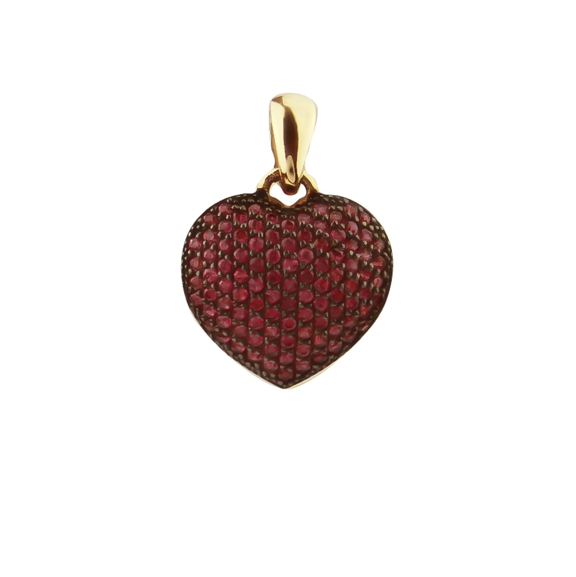 Подвес "Сердце" из красного золота с корундом - 452030 – изображение 1