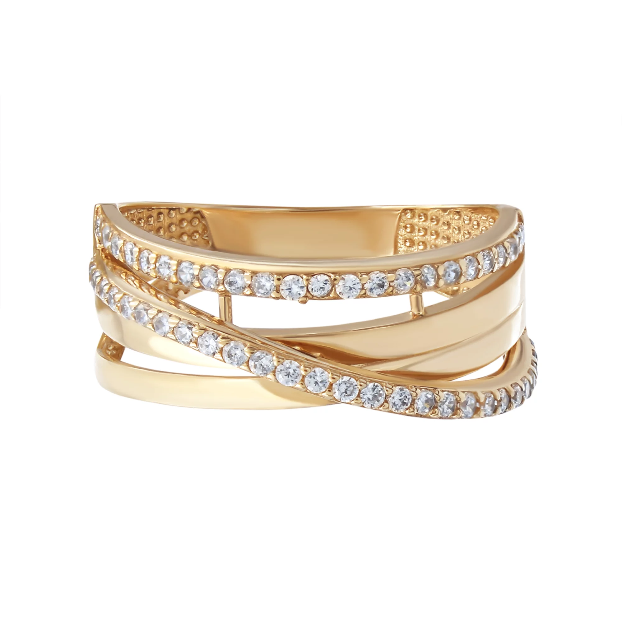 Золотое кольцо с фианитами - 778155 – изображение 2
