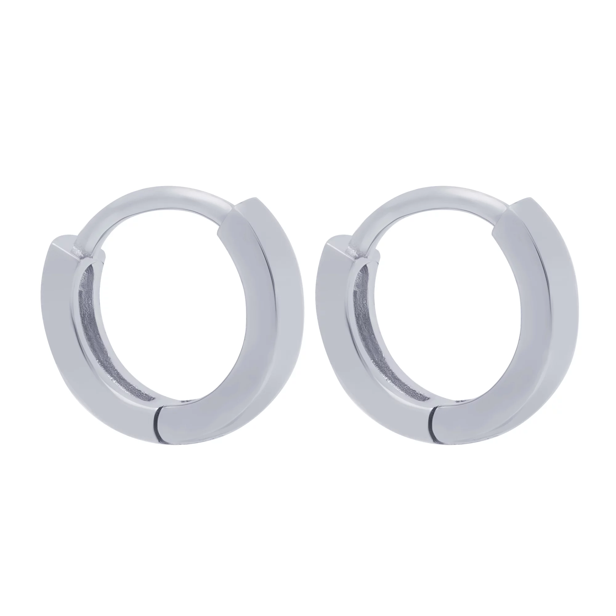 Сережки-кільця срібні з фіанітами - 1639803 – зображення 2