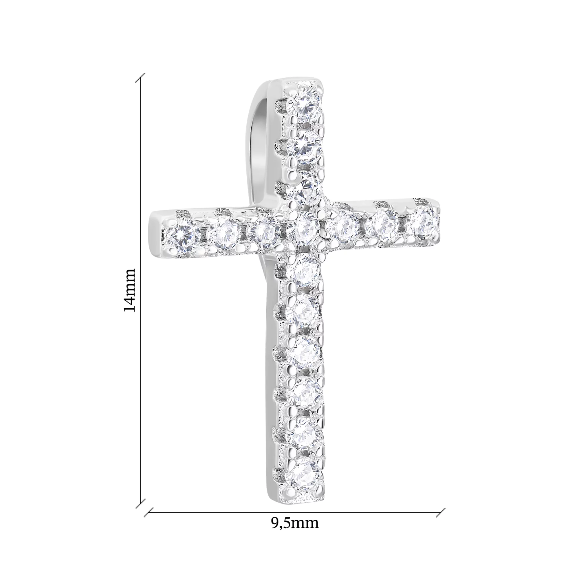 Крестик серебряный с фианитами - 1565267 – изображение 2