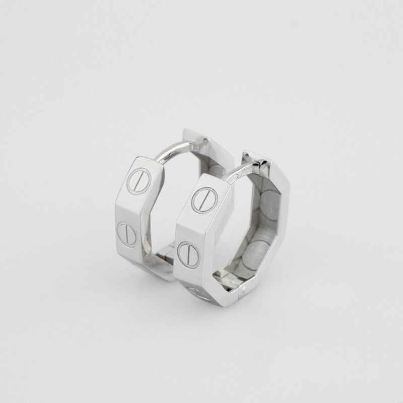 Серьги-кольца из белого золота - 2126553