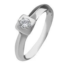Каблучка із білого золота з діамантом - 828414