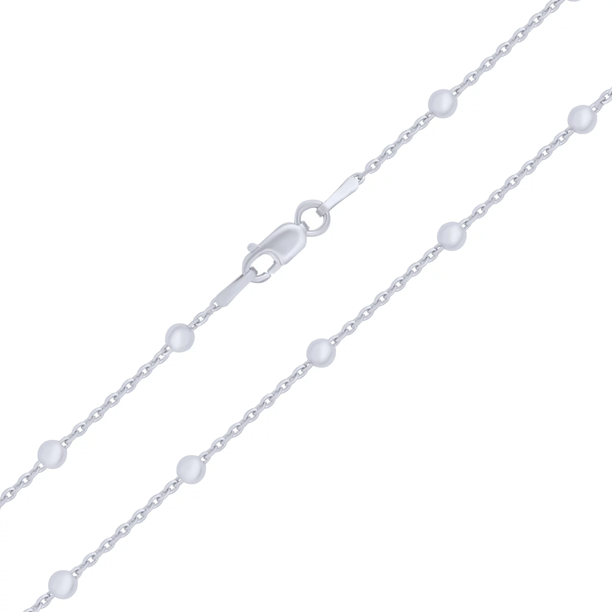 Цепочка с шариками из серебра якорное плетение - 1685543 – изображение 1