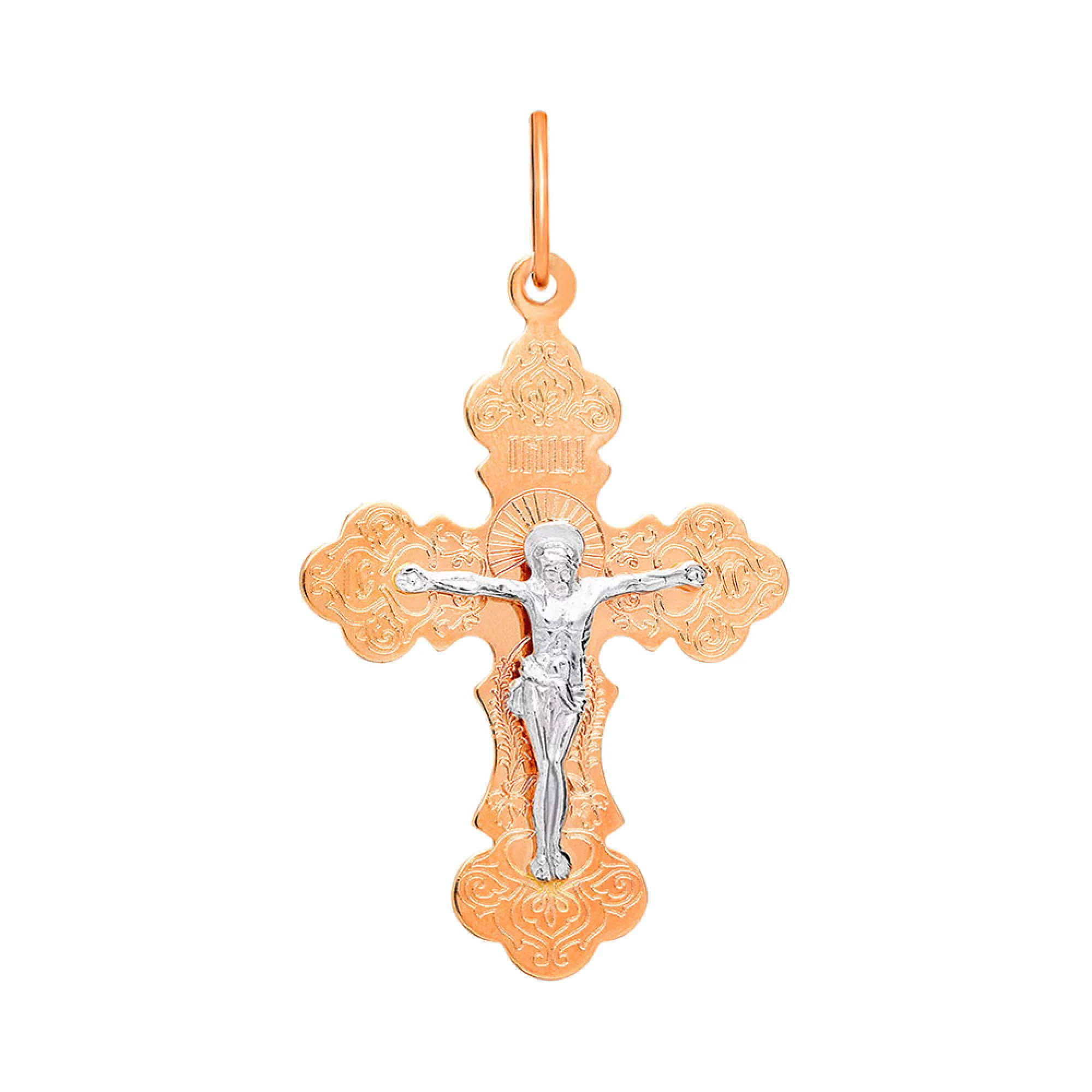 Крестик из комбинированого золота - 1451145 – изображение 1