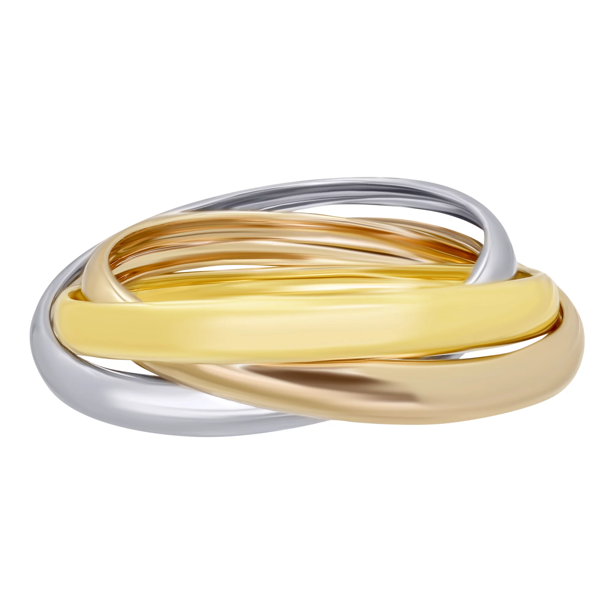 Кольцо из комбинированного золота "Тринити" - 1452355 – изображение 2