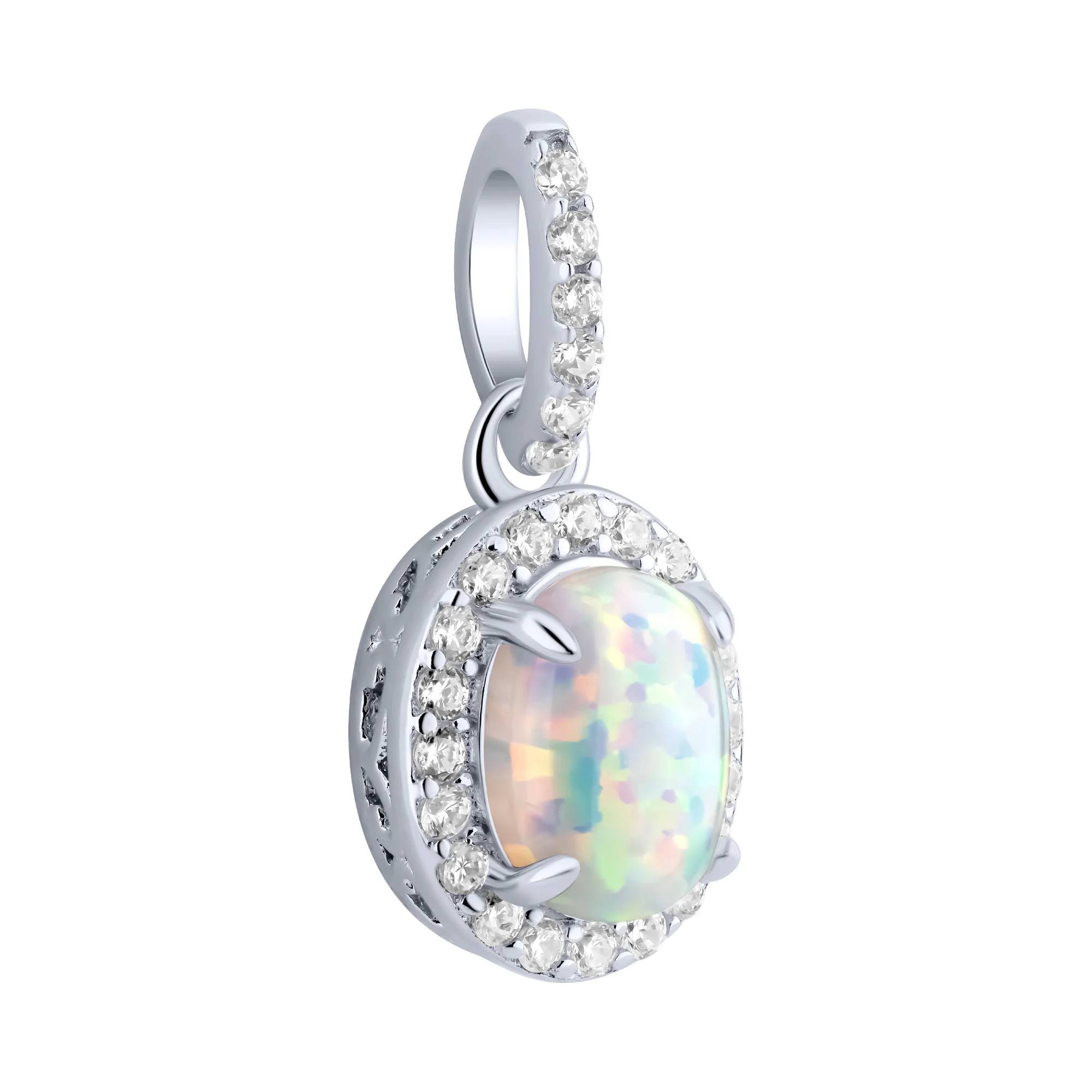 Серебряный подвес с опалом и фианитами - 2240490 - 1