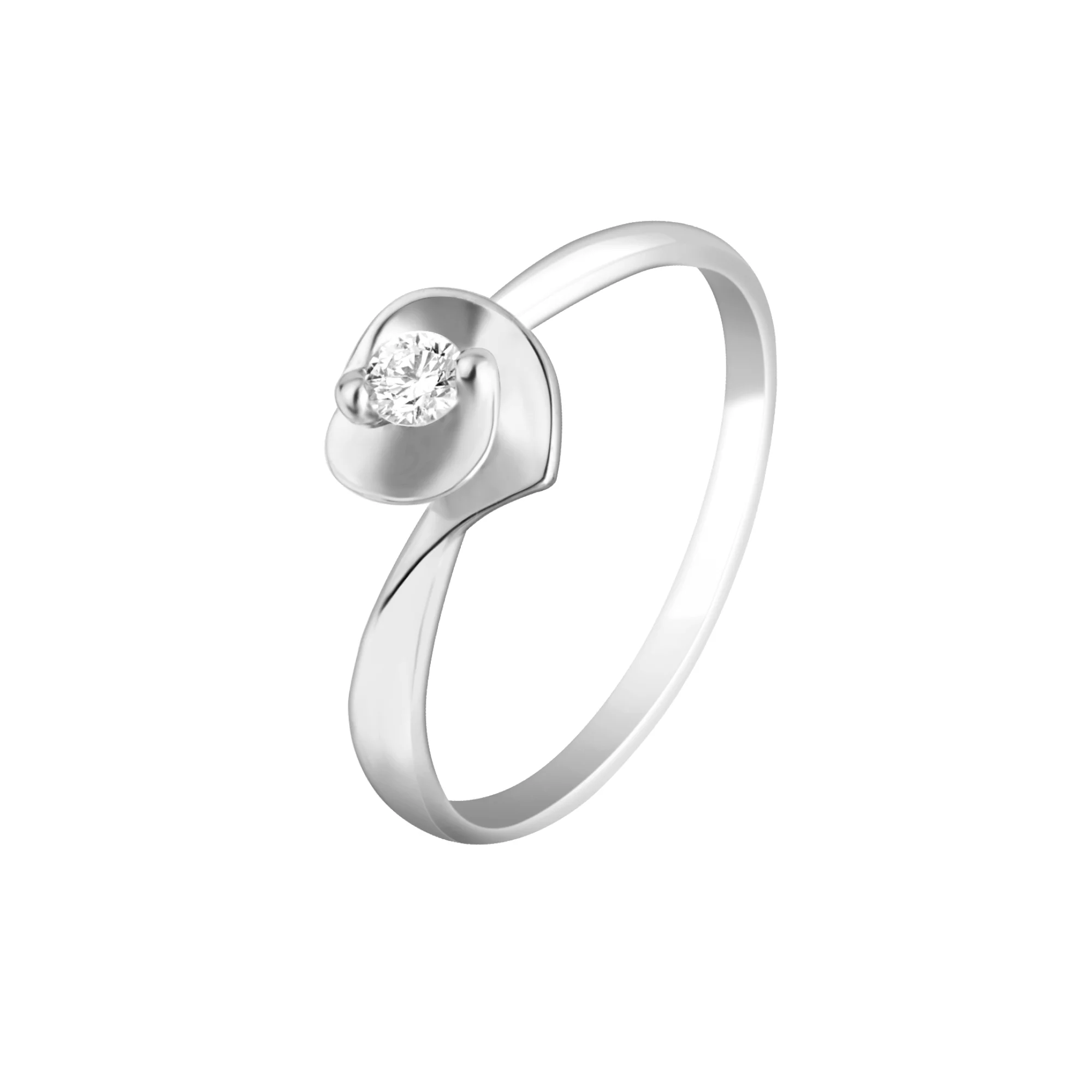Золотое кольцо с бриллиантом - 521747 – изображение 1