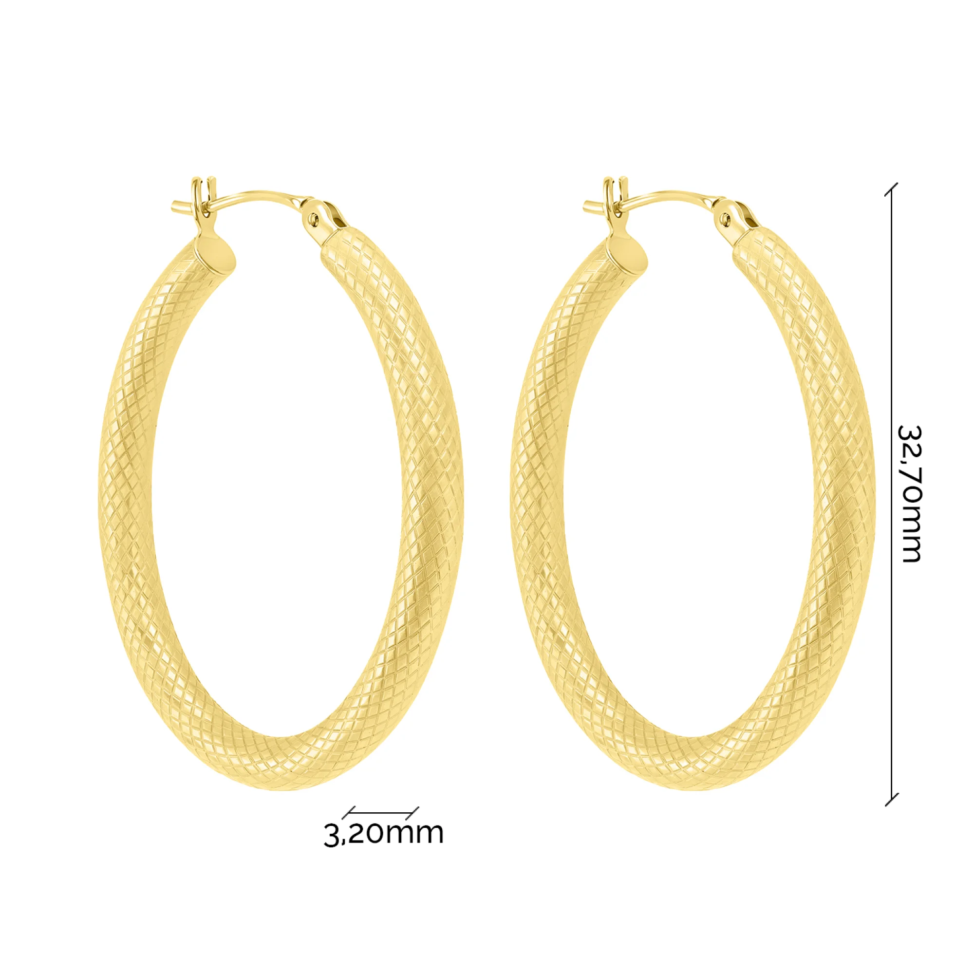 Серьги-кольца из желтого золота с узором - 2129779 - 3