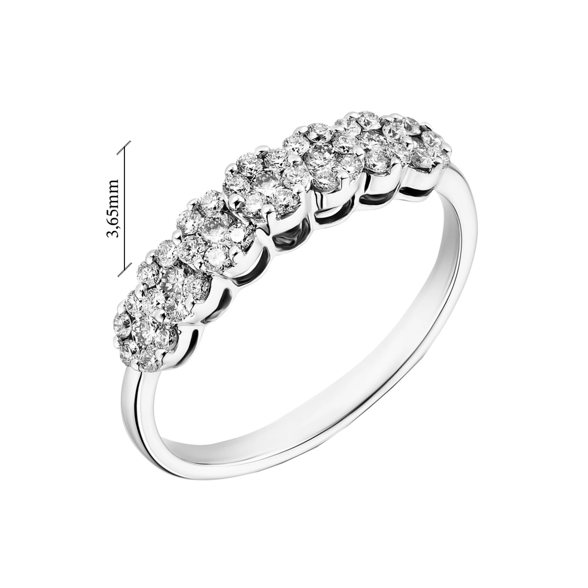 Золотое кольцо с россыпью бриллиантов - 1669251 – изображение 5
