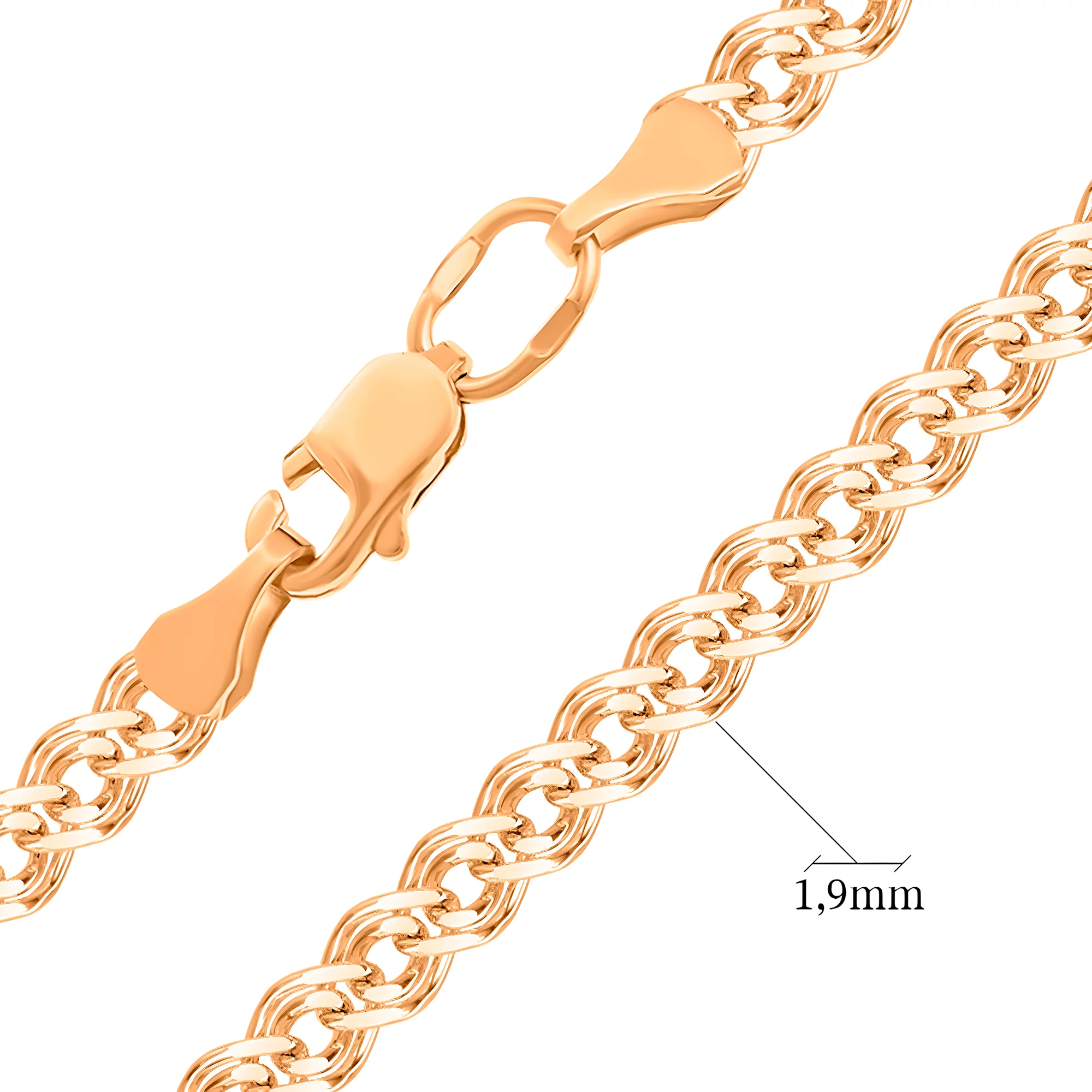 Цепочка из красного золота плетение мона лиза - 970444 – изображение 2