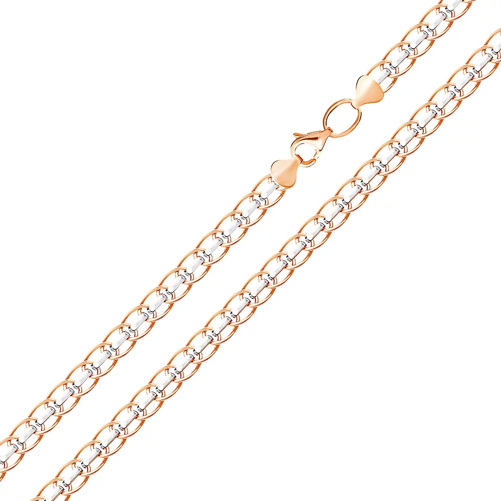 Цепочка из комбинированного золота плетение Фантазийное. Артикул 350268р: цена, отзывы, фото – купить в интернет-магазине AURUM