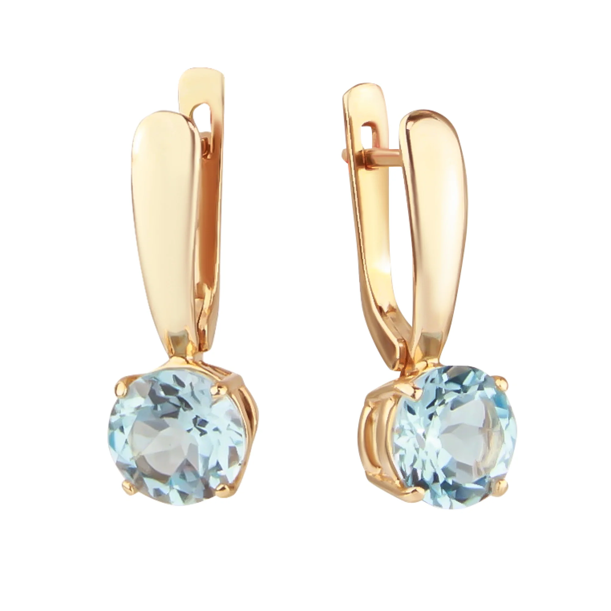 Серьги с топазом из красного золота - 815613 - 2