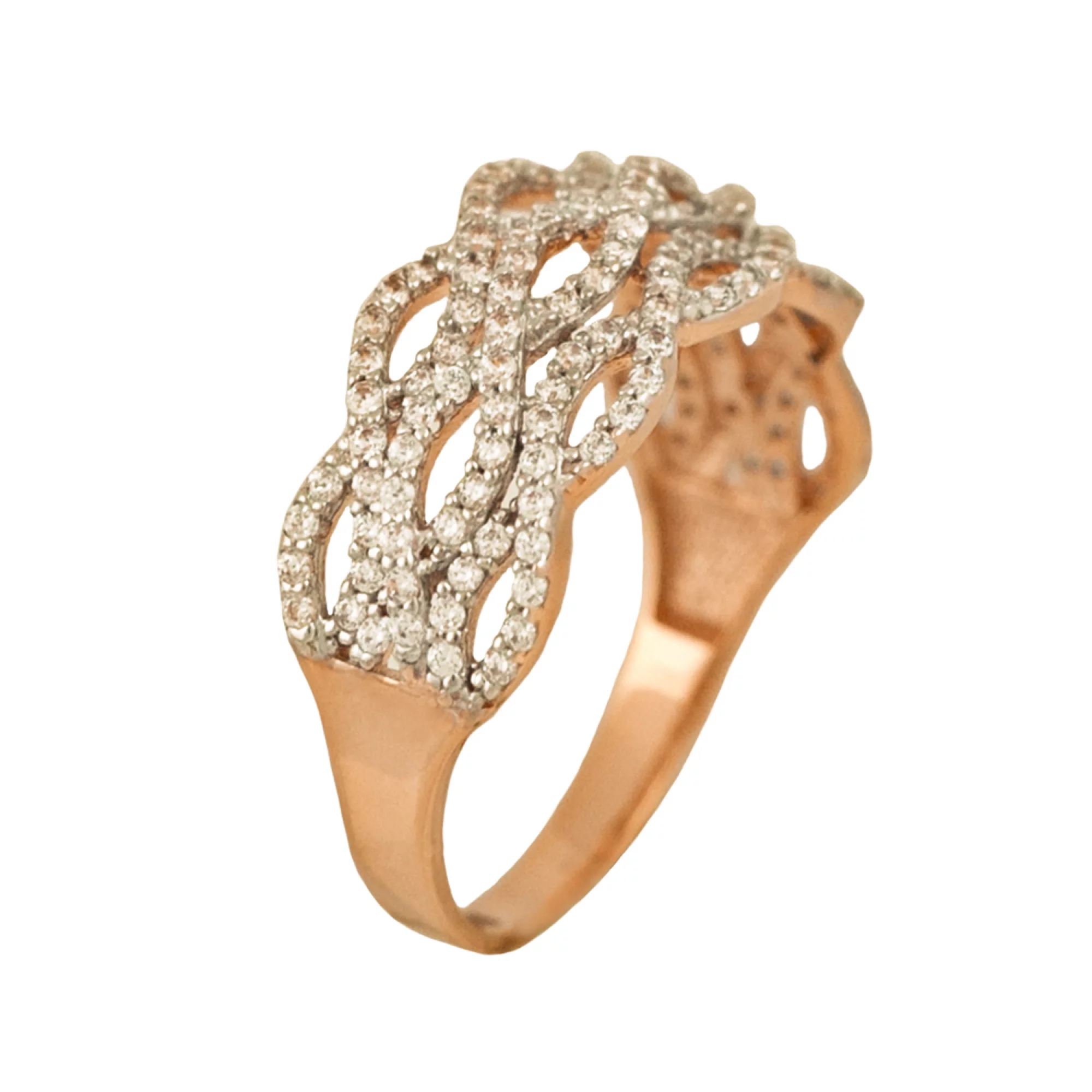 Золотое кольцо с фианитом - 521839 – изображение 1