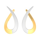 Сережки "Капли" из комбинированного золота - 613738