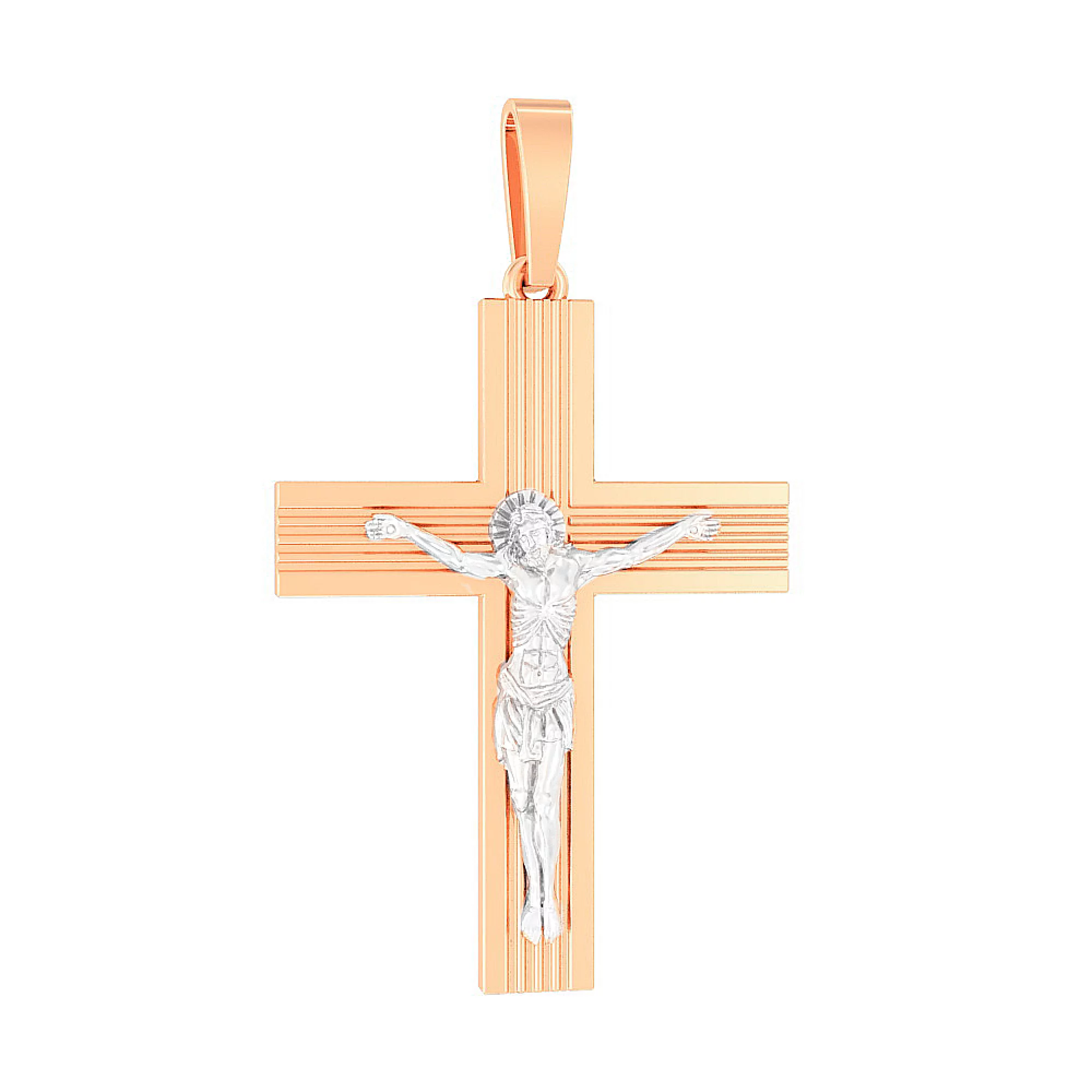 Нательный крестик из красного золота - 1532363 – изображение 1