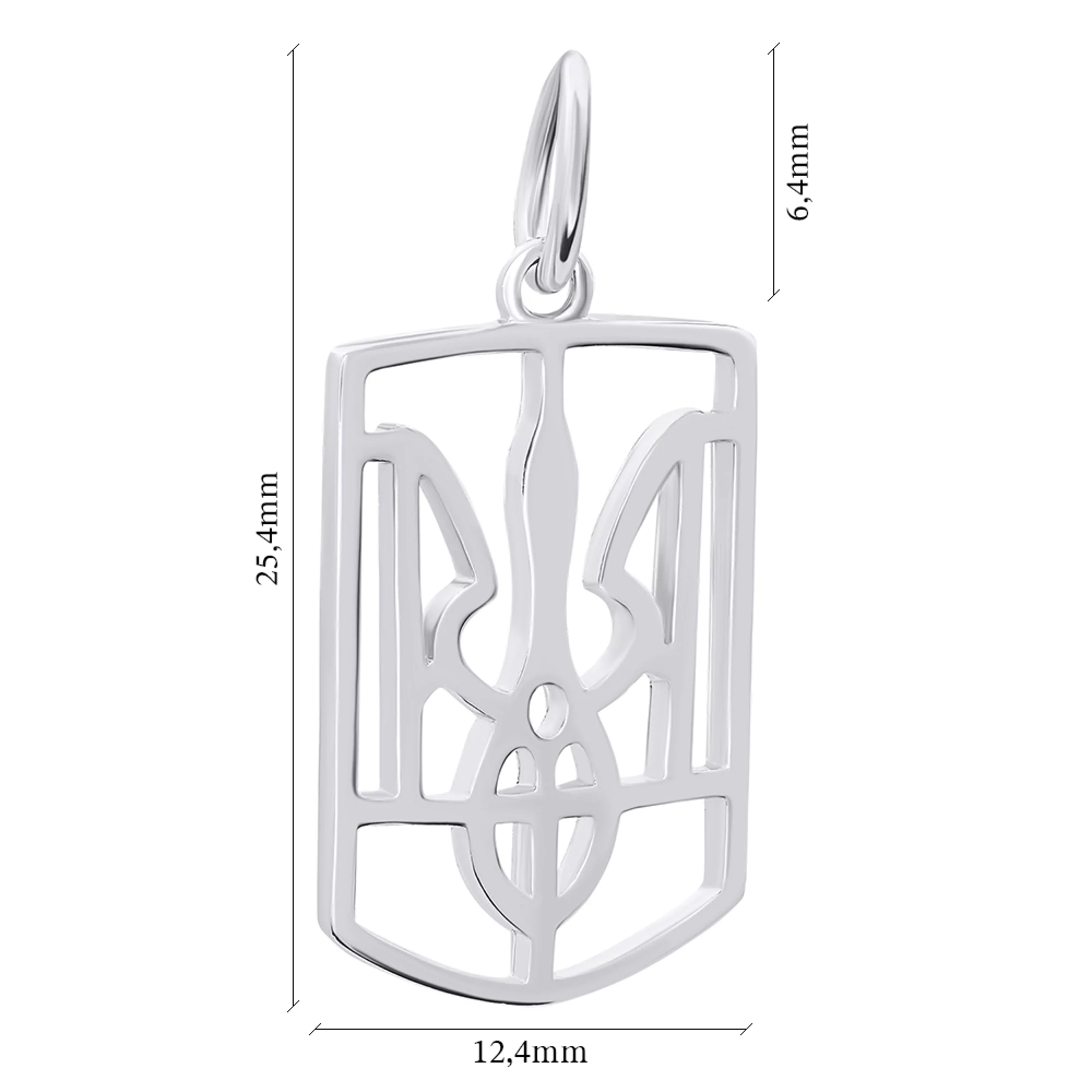 Срібна підвіска "Тризуб-Герб України" - 1487218 – зображення 2