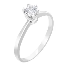 Тонка срібна каблучка з фіанітом - 1593733