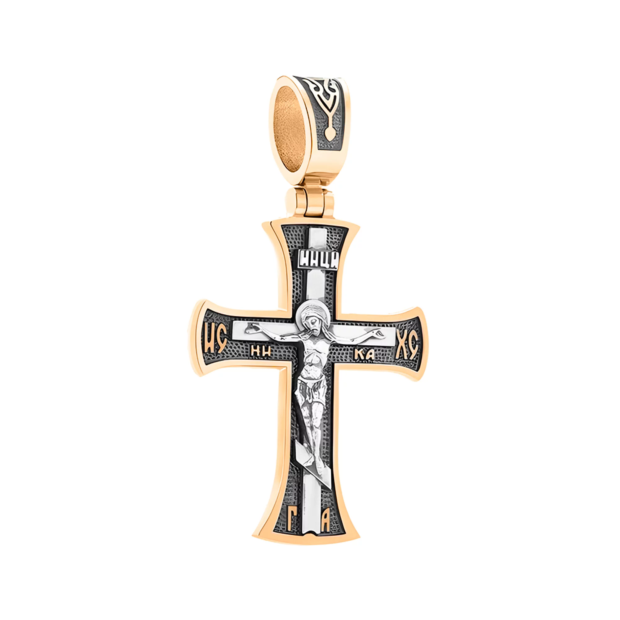 Крестик золотой с чернением - 375537 – изображение 1