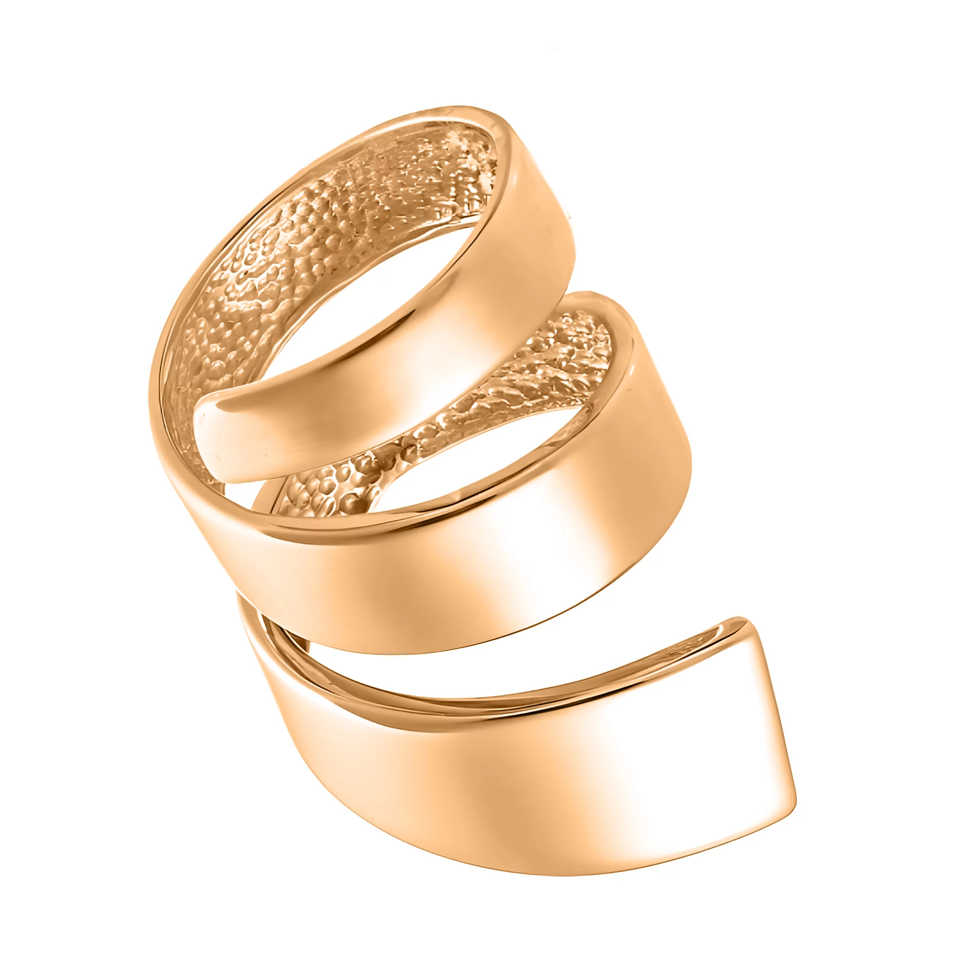 Кольцо из красного золота "Пружина" - 1434911 – изображение 1