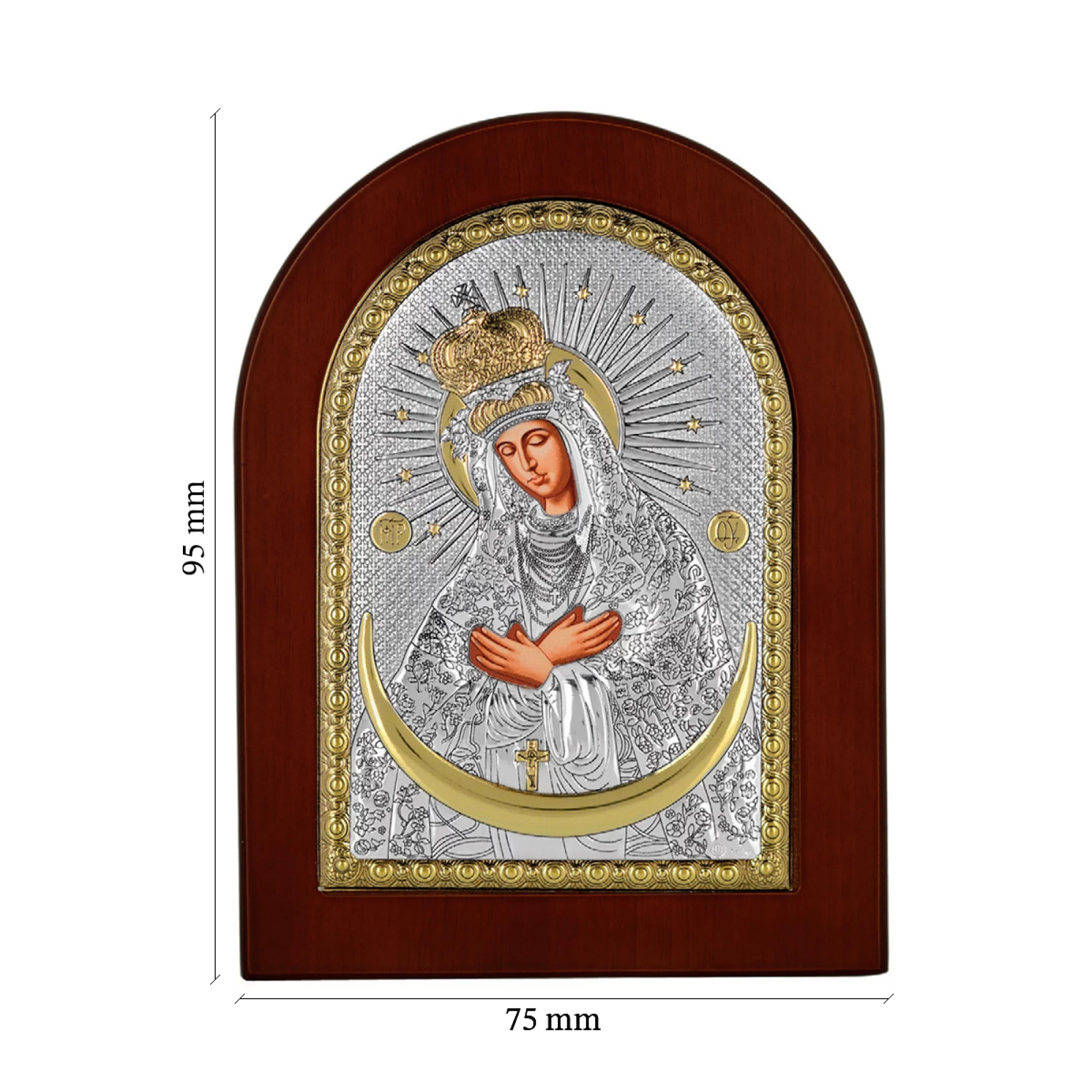 Ікона Пресвята Богородиця «Остробрамська». Розмір 7,5x9,5 см - 798753 – зображення 2