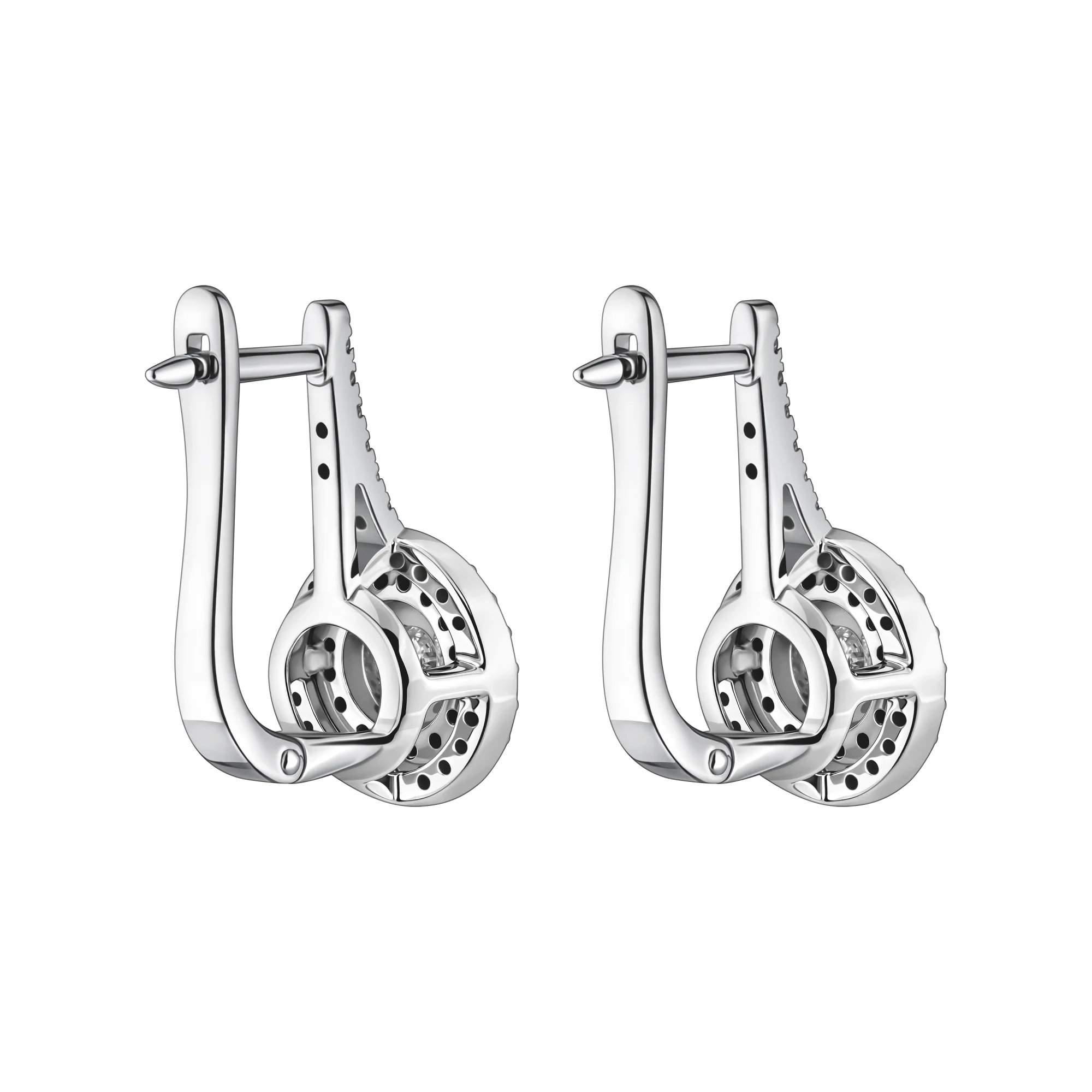 Серьги "Круги" из белого золота с бриллиантами - 2189261 - 2