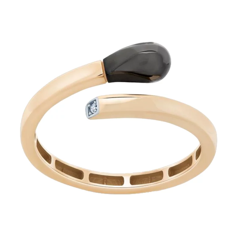 Золотое кольцо с фианитом "Спичка". Артикул 700614-ЧРр: цена, отзывы, фото – купить в интернет-магазине AURUM