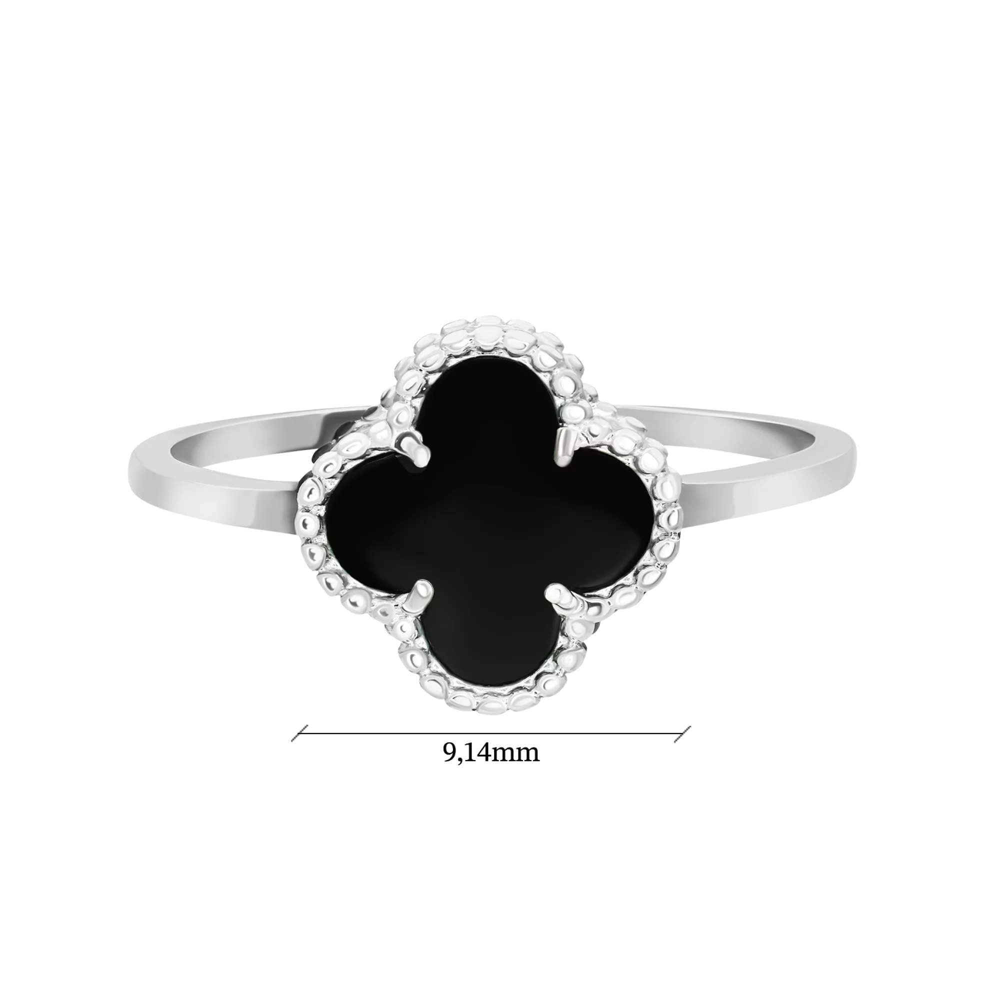 Кольцо из серебра с агатом "Клевер" - 1593721 – изображение 3