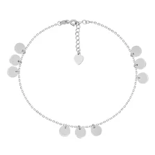 Браслет срібний  з підвісами "Монетки" плетіння якірне - 1565343